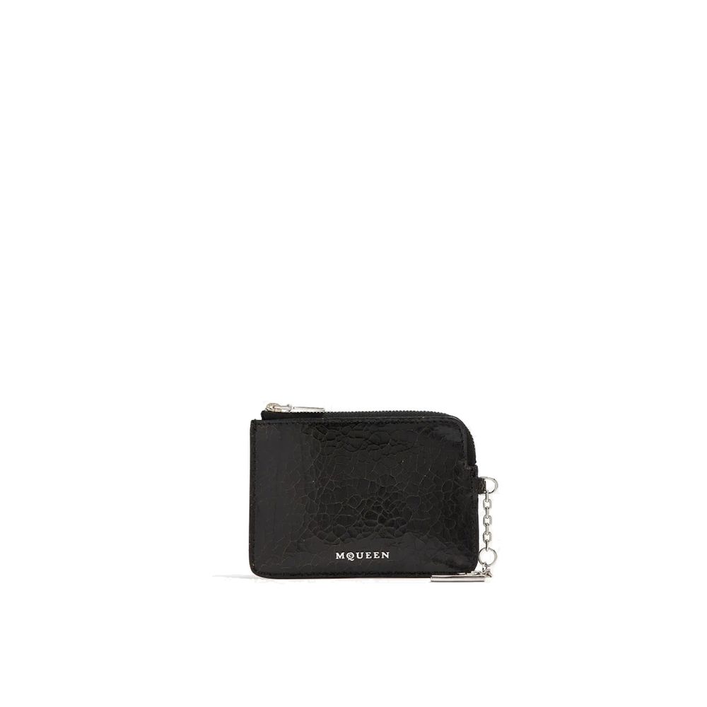 Alexander McQueen Black Crackle Leather Clutch – product photo 1 | Privé Polaï