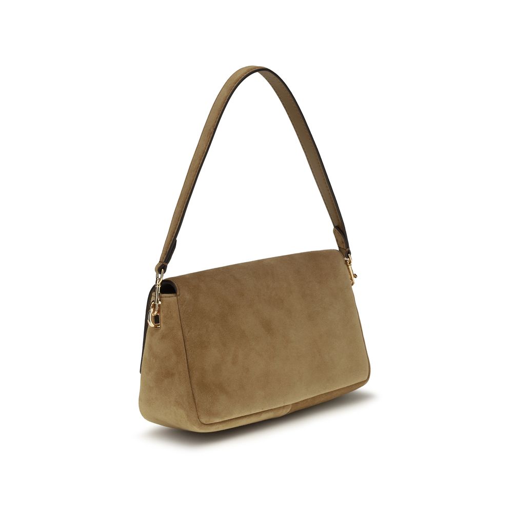 Tory Burch Charlie Mini – Beige Suede Shoulder Bag – product photograph 3 | Privé Polaï