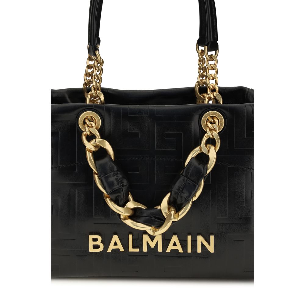 Balmain Cabas 1945 mala crna kožna torba