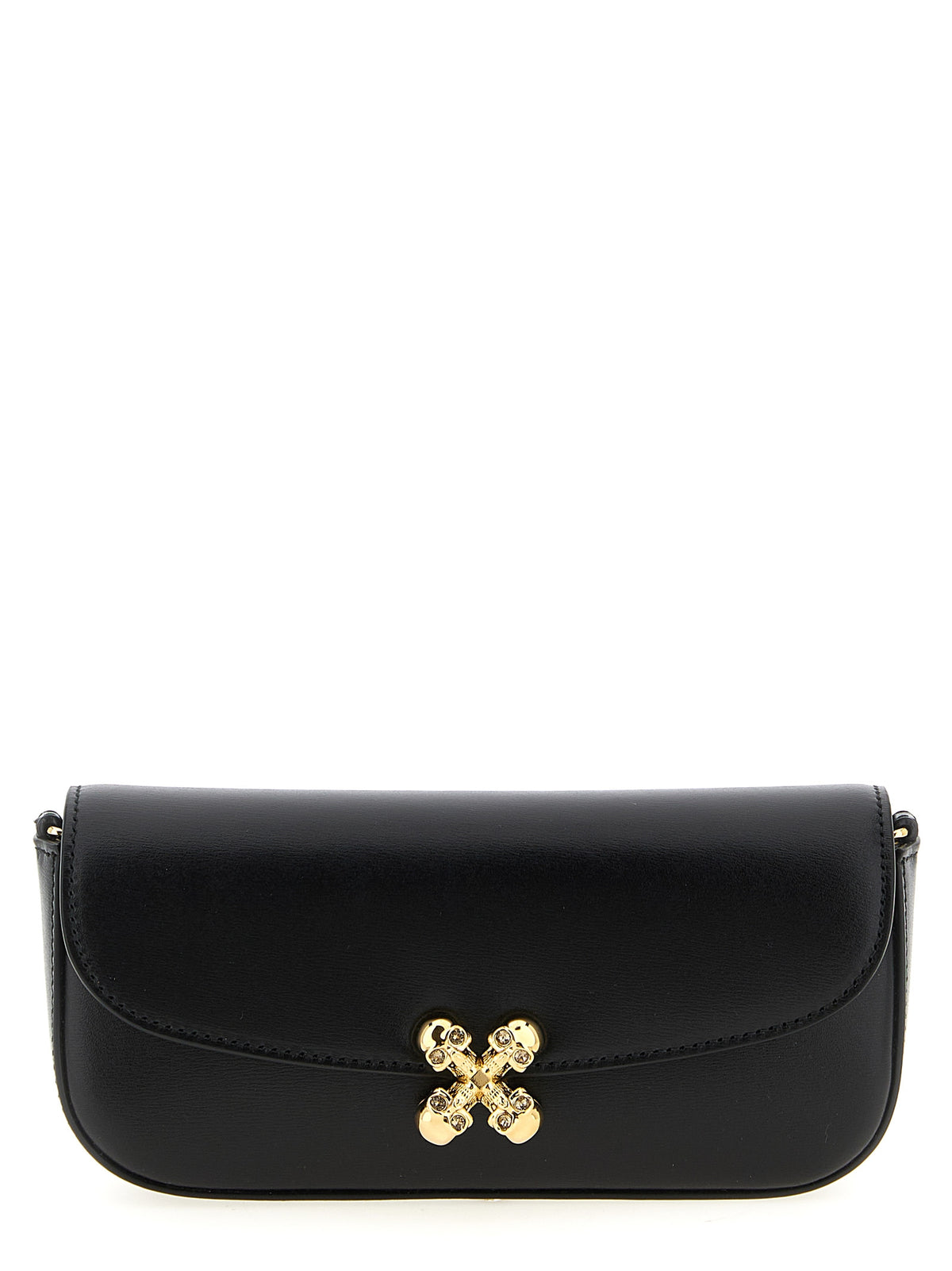 Alexander McQueen Skull Flower – Black Leather Crossbody Bag – product photo 1 | Privé Polaï