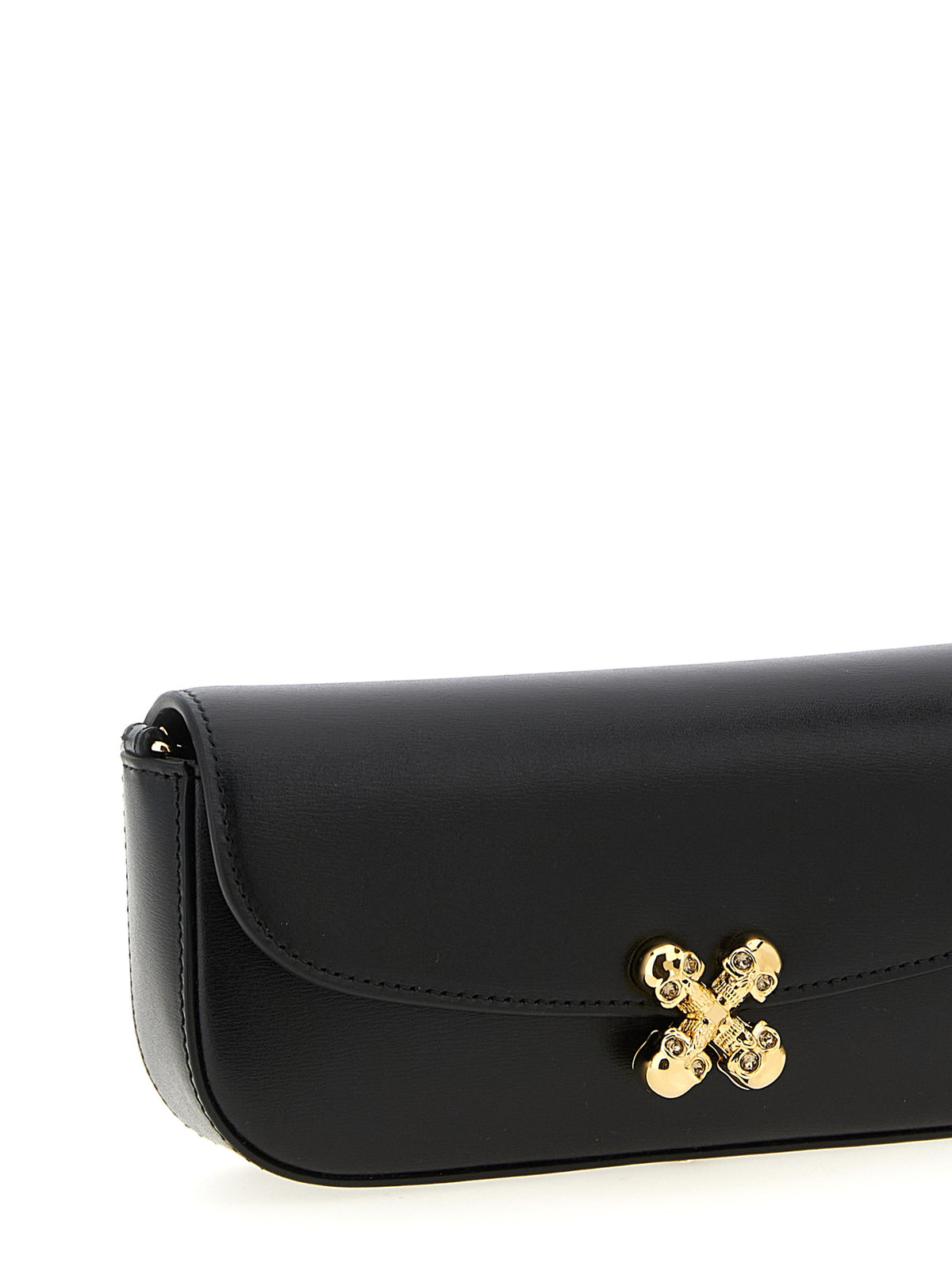 Alexander McQueen Skull Flower – Black Leather Crossbody Bag – product photo 3 | Privé Polaï