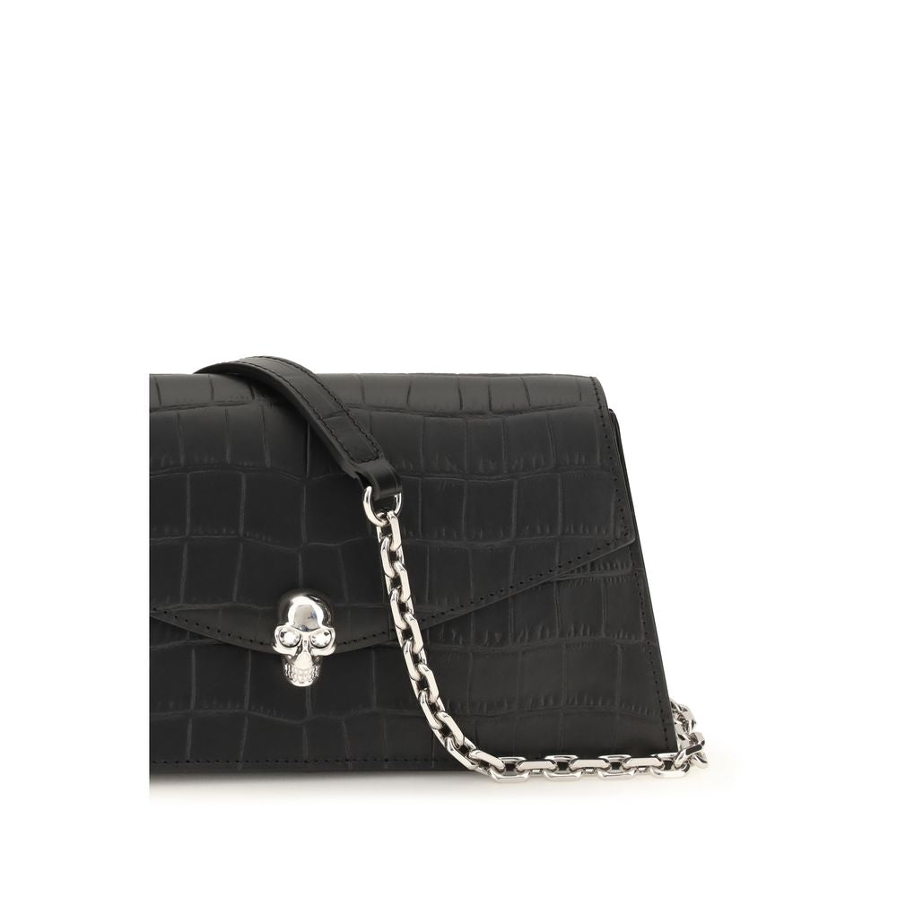 Alexander McQueen Mini Skull – Black Croc-Embossed Leather Clutch – product photo 4 | Privé Polaï