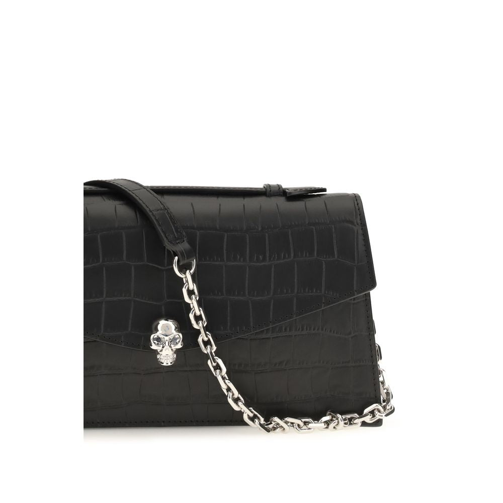 Alexander McQueen Skull – Black Croc-Embossed Leather Chain Bag – product photo 4 | Privé Polaï