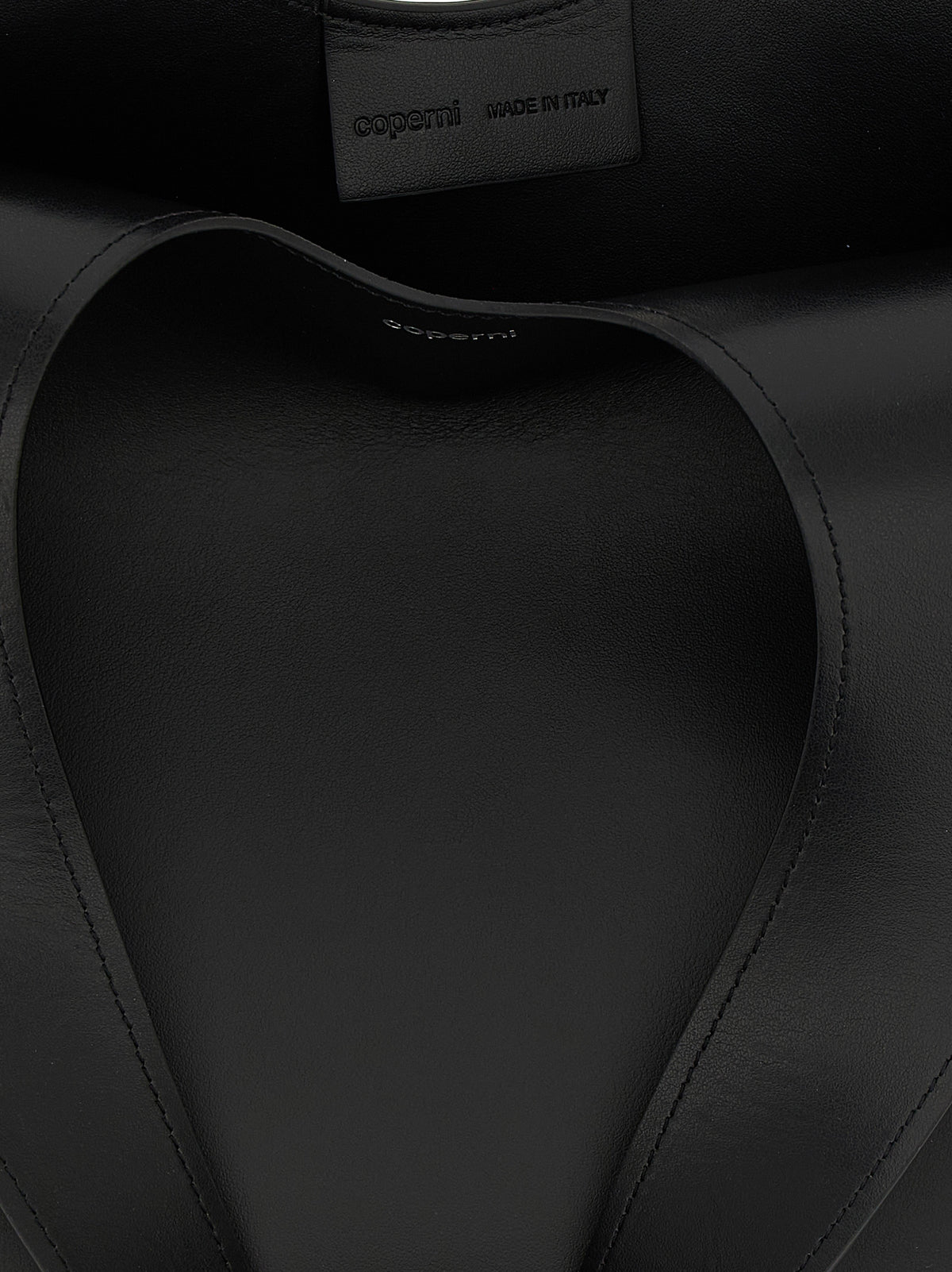 Coperni Double Heart – crna kožna torba, fotografija 4