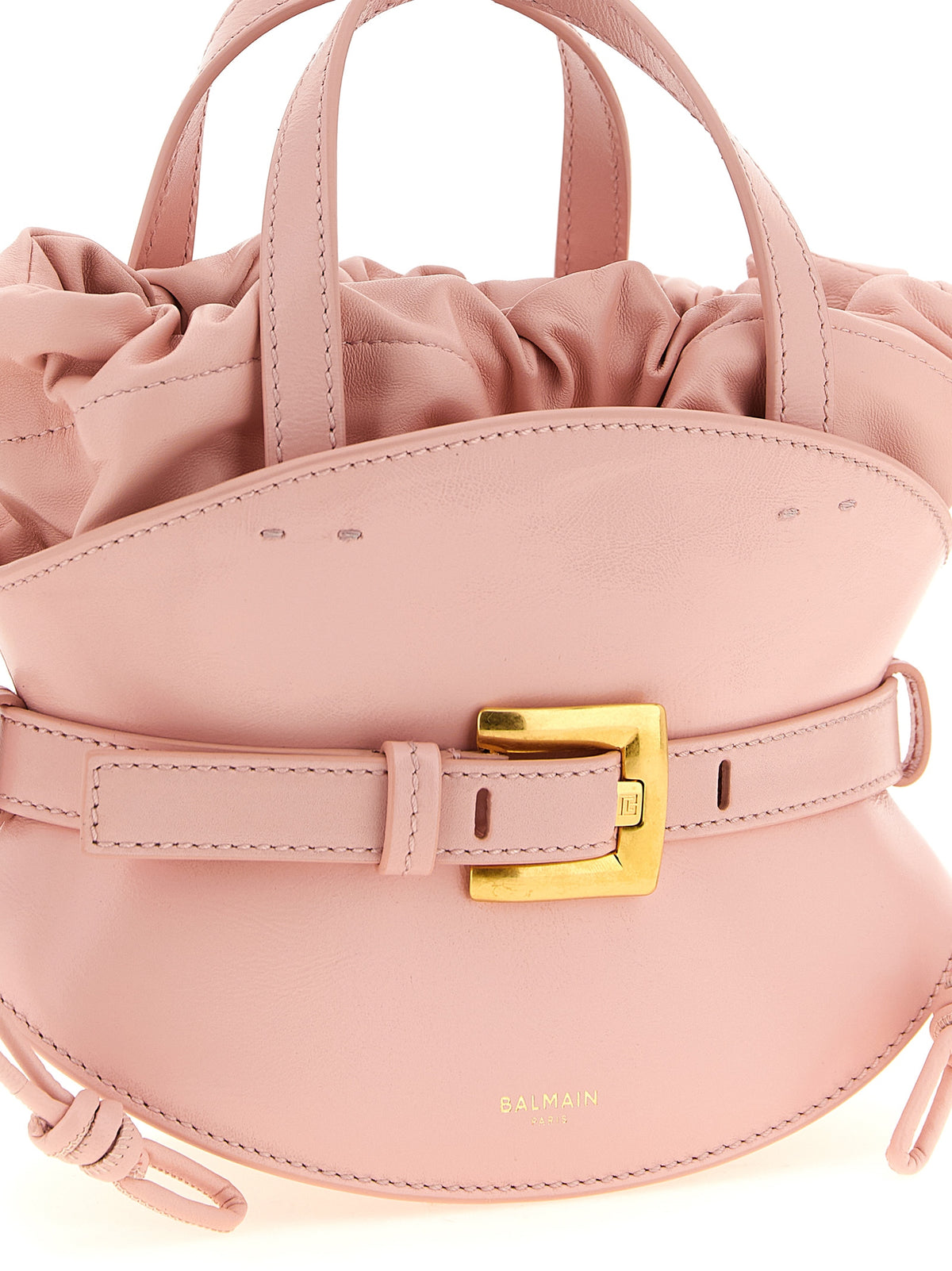 Balmain Shuffle Mini ružičasta kožna torbica