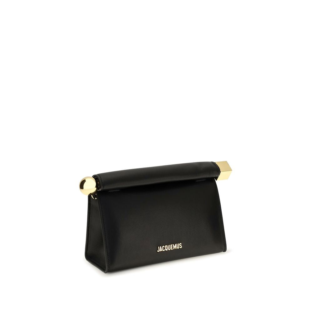 Jacquemus Rond Carré – Black Lambskin Shoulder Bag – product photograph 2 | Privé Polaï