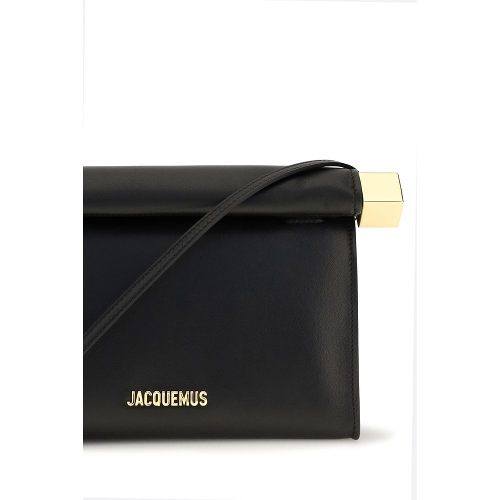 Jacquemus Rond Carré – Black Lambskin Shoulder Bag – product photograph 4 | Privé Polaï