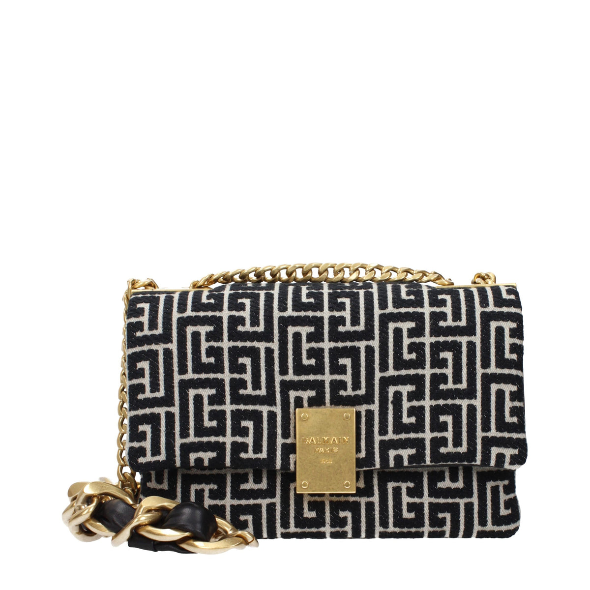 Balmain crna platnena crossbody torbica