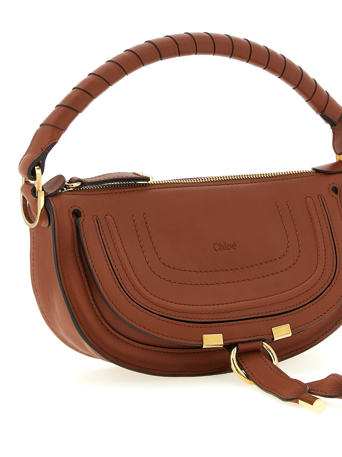 Chloé Marcie Mini – Brown Leather Shoulder Bag – product photo 3 | Privé Polaï