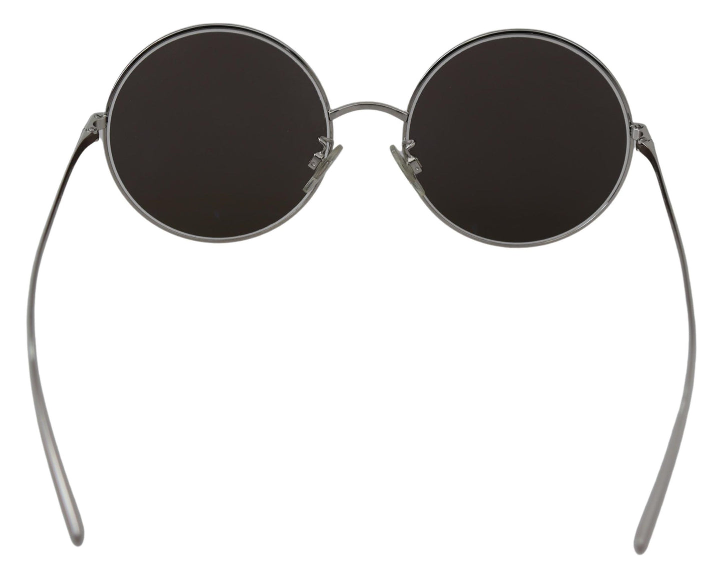 Dolce & Gabbana – Versilberte, runde Sonnenbrille mit grauen Gläsern für Damen