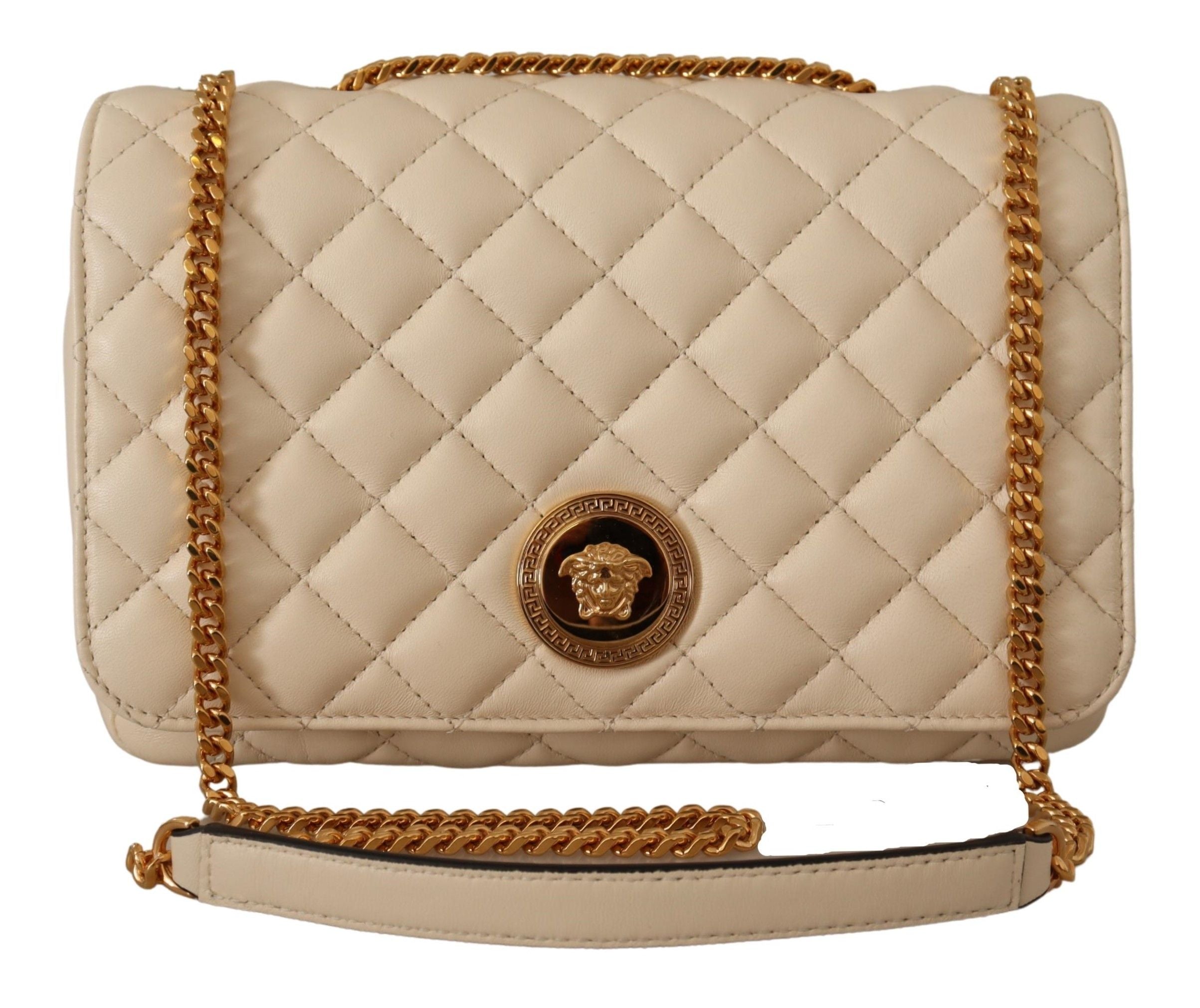 Versace Elegant White Nappa Leather Shoulder Bag – luxury by Versace | PrivePolai