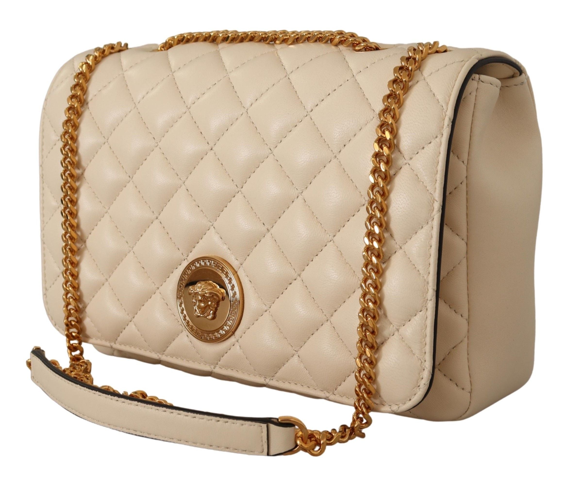 Versace Elegant White Nappa Leather Shoulder Bag – luxury by Versace | PrivePolai