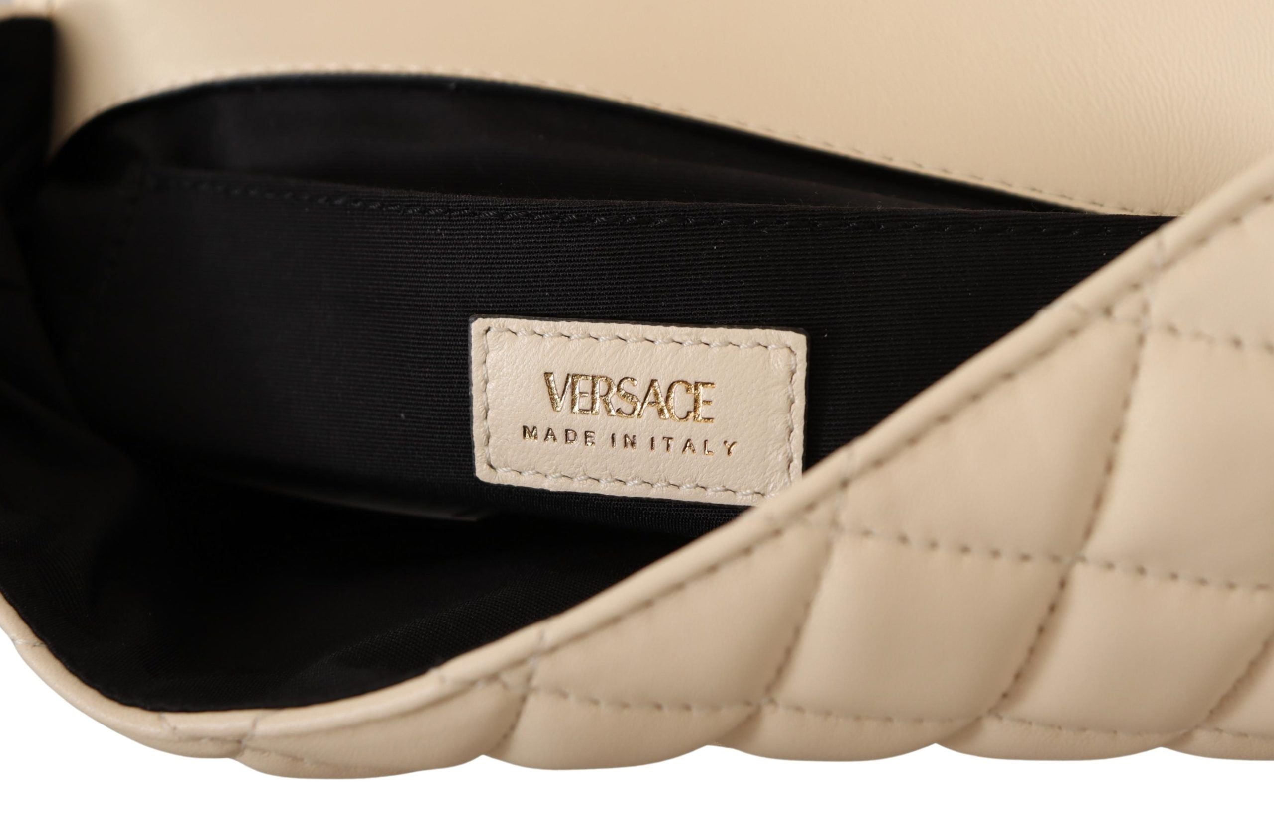 Versace Elegant White Nappa Leather Shoulder Bag – luxury by Versace | PrivePolai