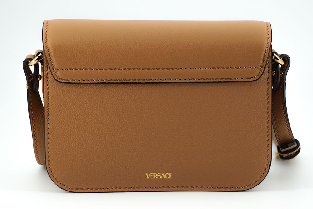 Versace Elegant Calf Leather Shoulder Bag in Brown – luxury by Versace | PrivePolai