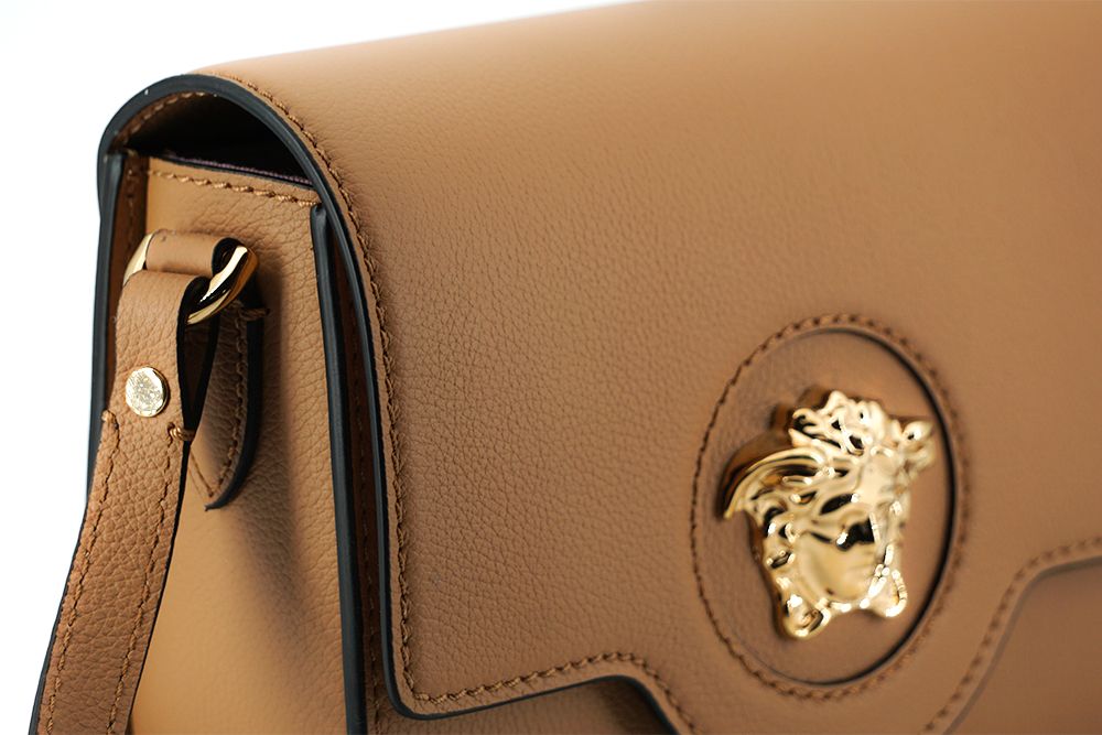 Versace Elegant Calf Leather Shoulder Bag in Brown – luxury by Versace | PrivePolai