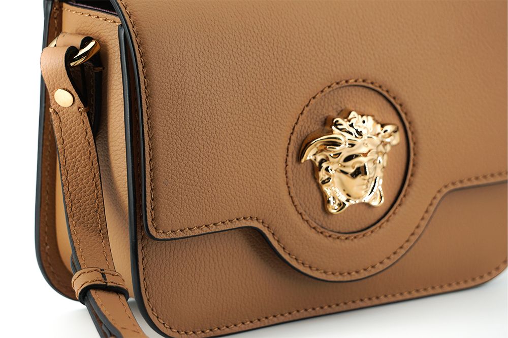 Versace Elegant Calf Leather Shoulder Bag in Brown – luxury by Versace | PrivePolai