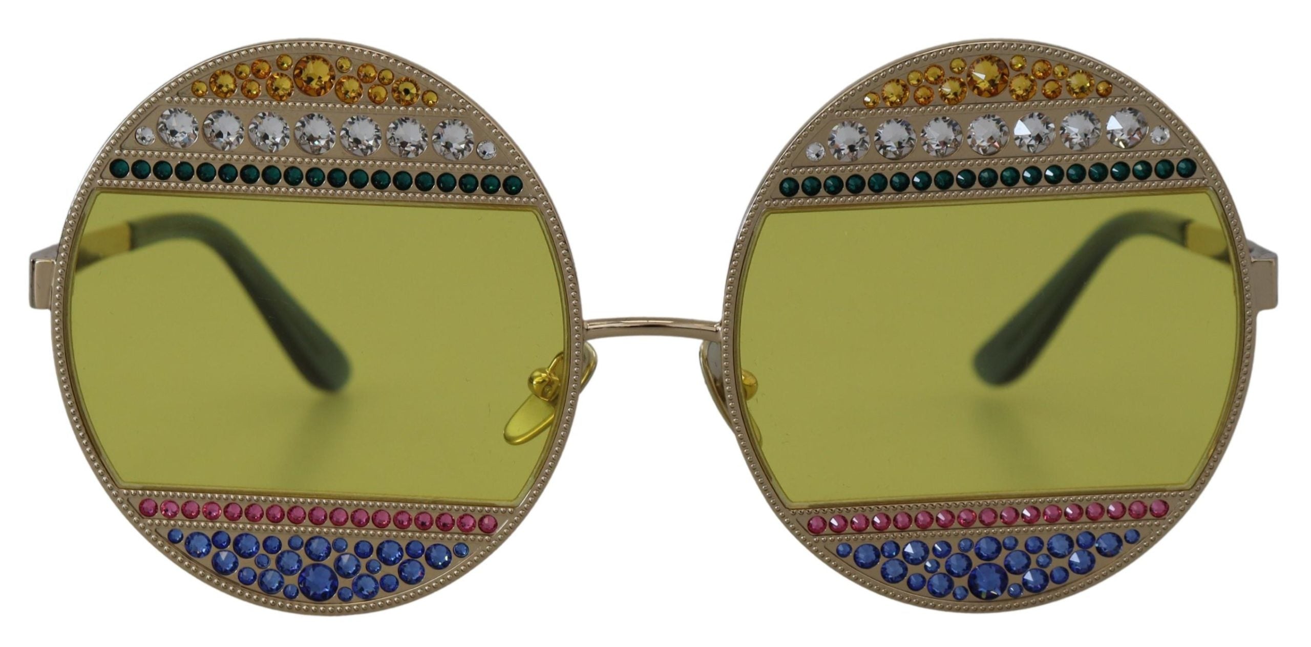 Dolce & Gabbana Crystal Embellished Gold Oval Sunglasses – luxury by Dolce & Gabbana | PrivePolai