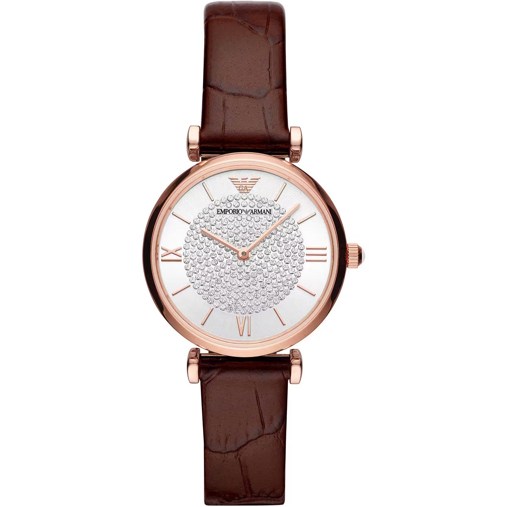 Emporio Armani Elegant Bordeaux Leather Watch for Women – luxury by Emporio Armani | PrivePolai