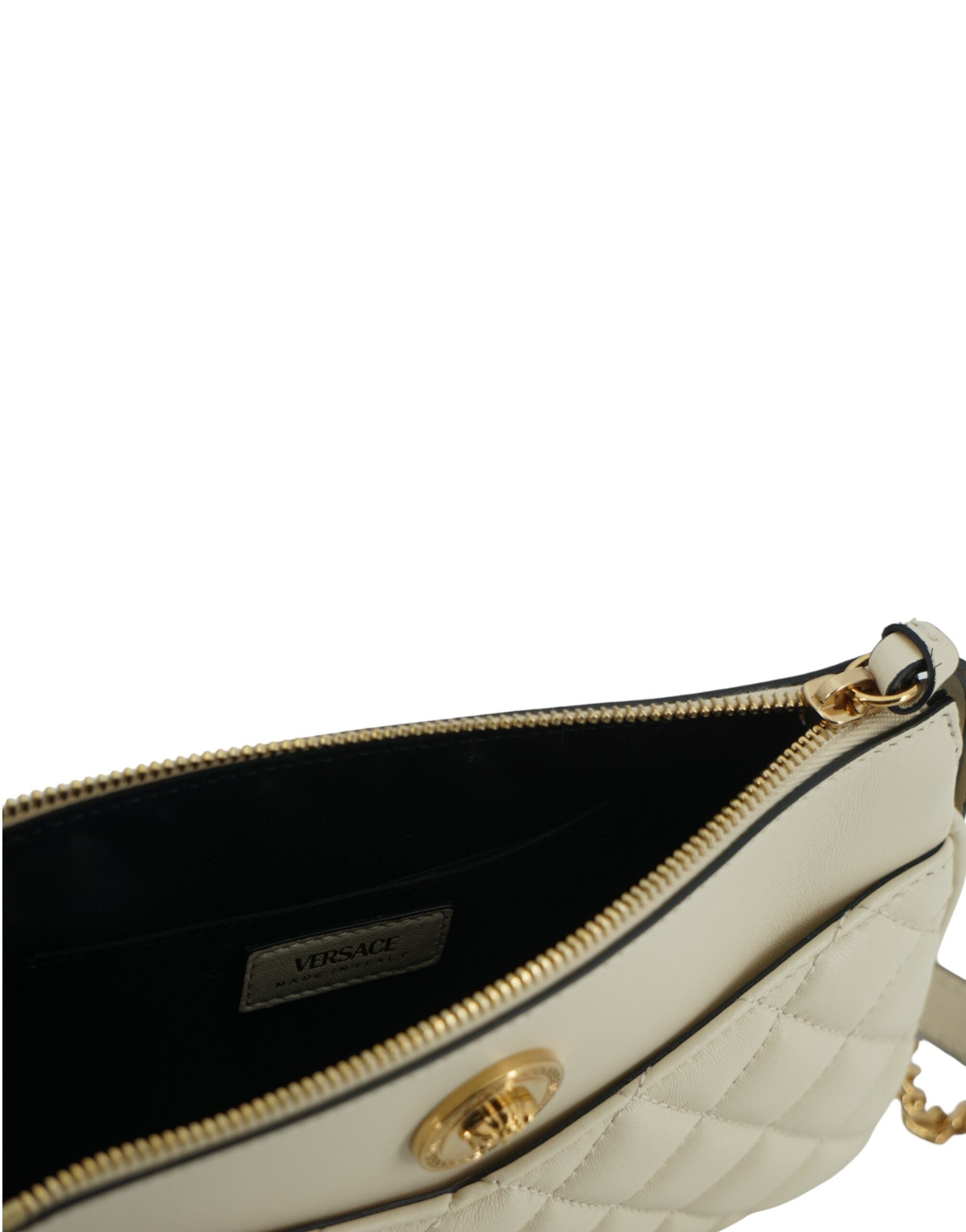 Versace Elegant White Lamb Leather Crossbody Pouch – luxury by Versace | PrivePolai