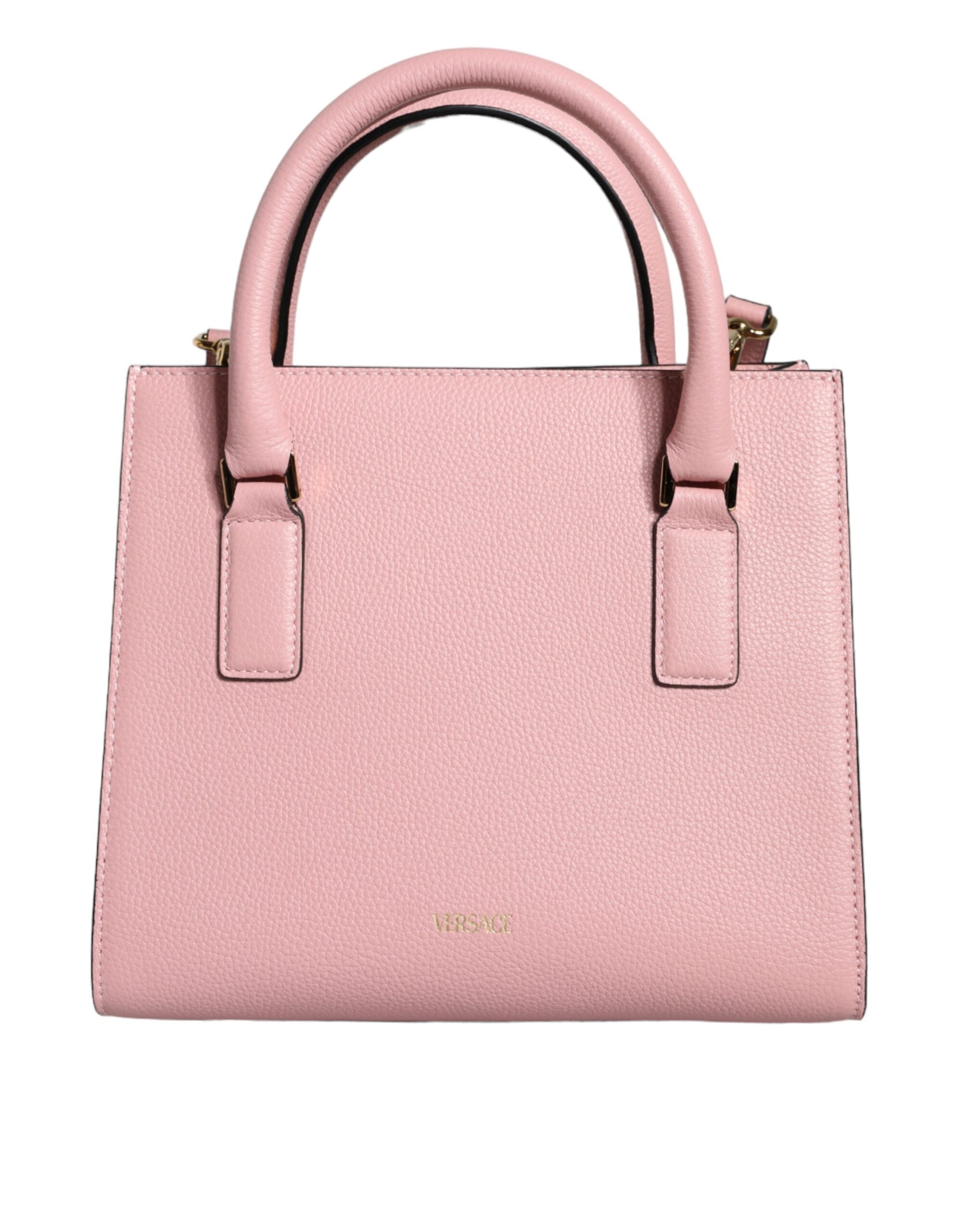 Versace Pink Small Top Handle Grainy Calf Leather Crossbody Bag – luxury by Versace | PrivePolai