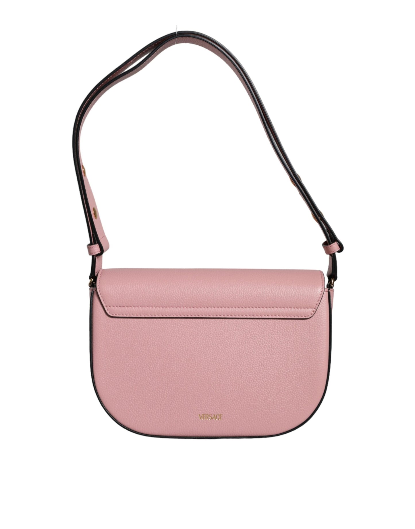 Versace Pink Grainy Calf Leather Logo Crossbody Shoulder Bag – luxury by Versace | PrivePolai