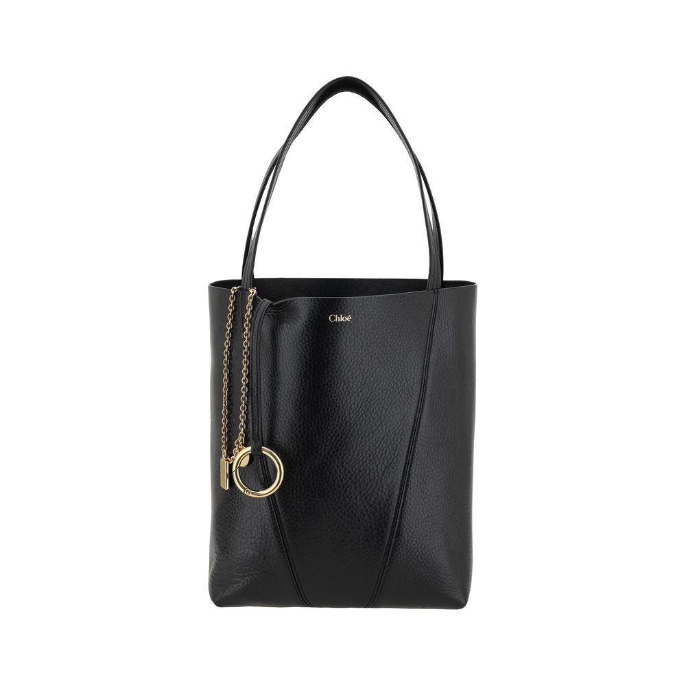 Chloé Spin – Black Grained Leather Tote Bag – product photo 1 | Privé Polaï