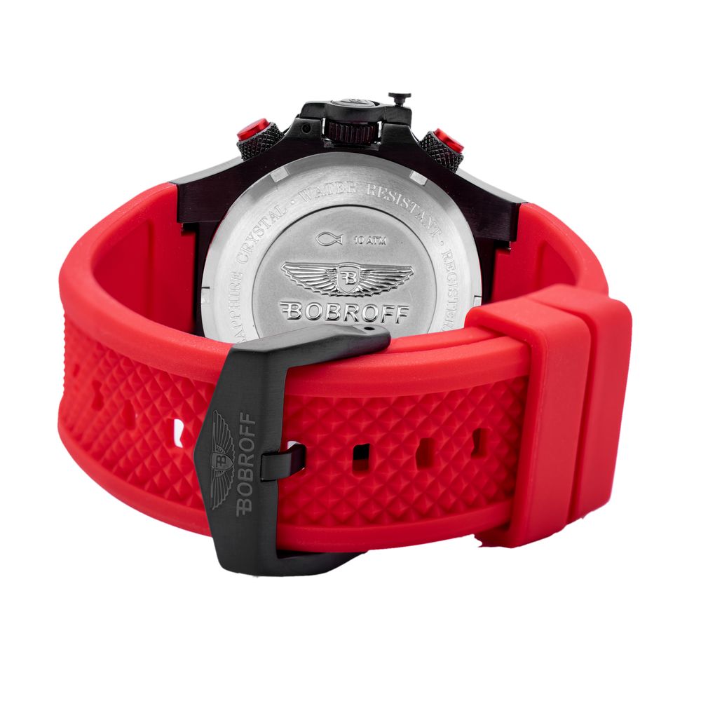 Bobroff-Armbanduhr aus rotem Gummi