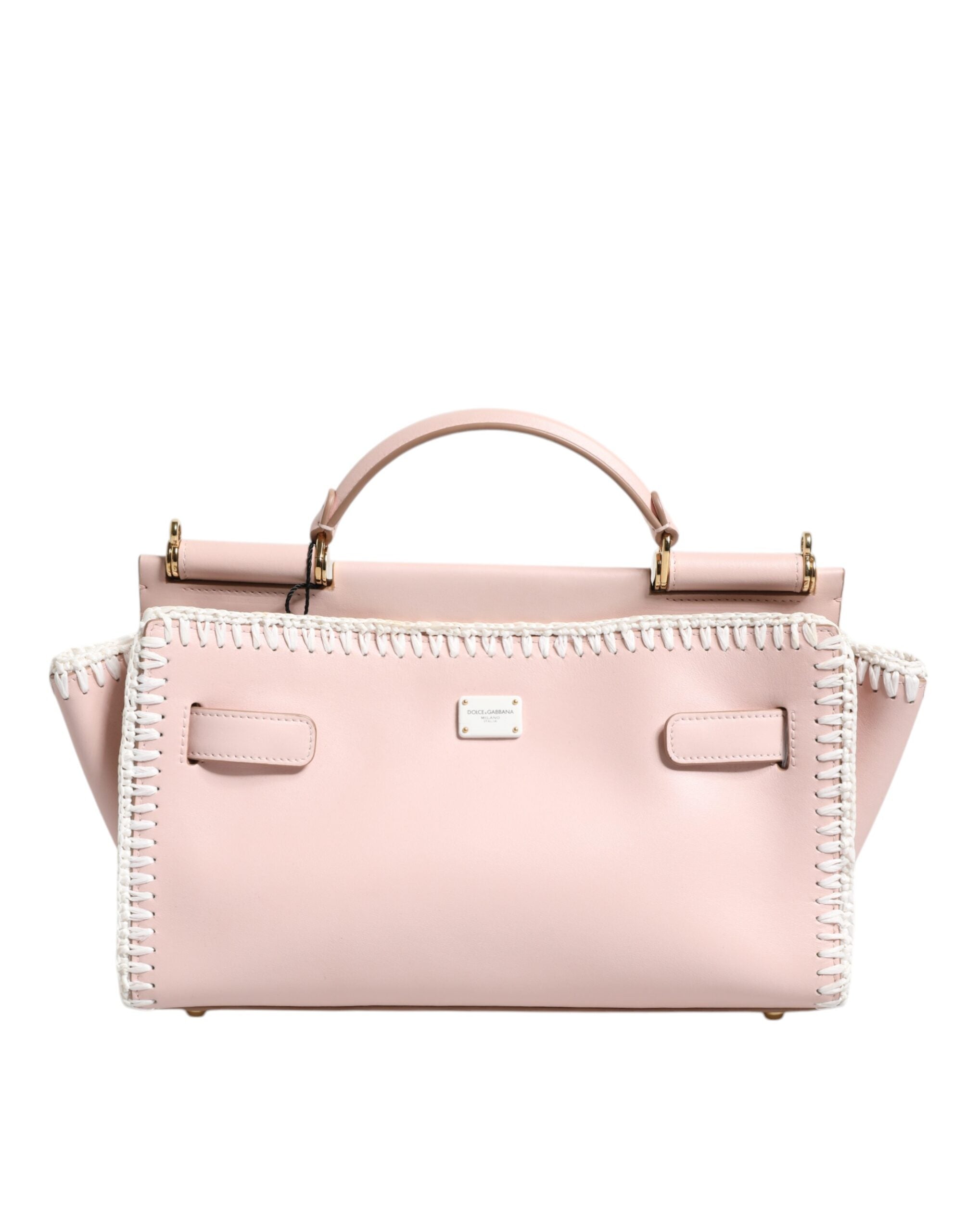 Dolce & Gabbana Light Pink Logo Plaque Soft Leather Strap Crossbody Bag – luxury by Dolce & Gabbana | PrivePolai