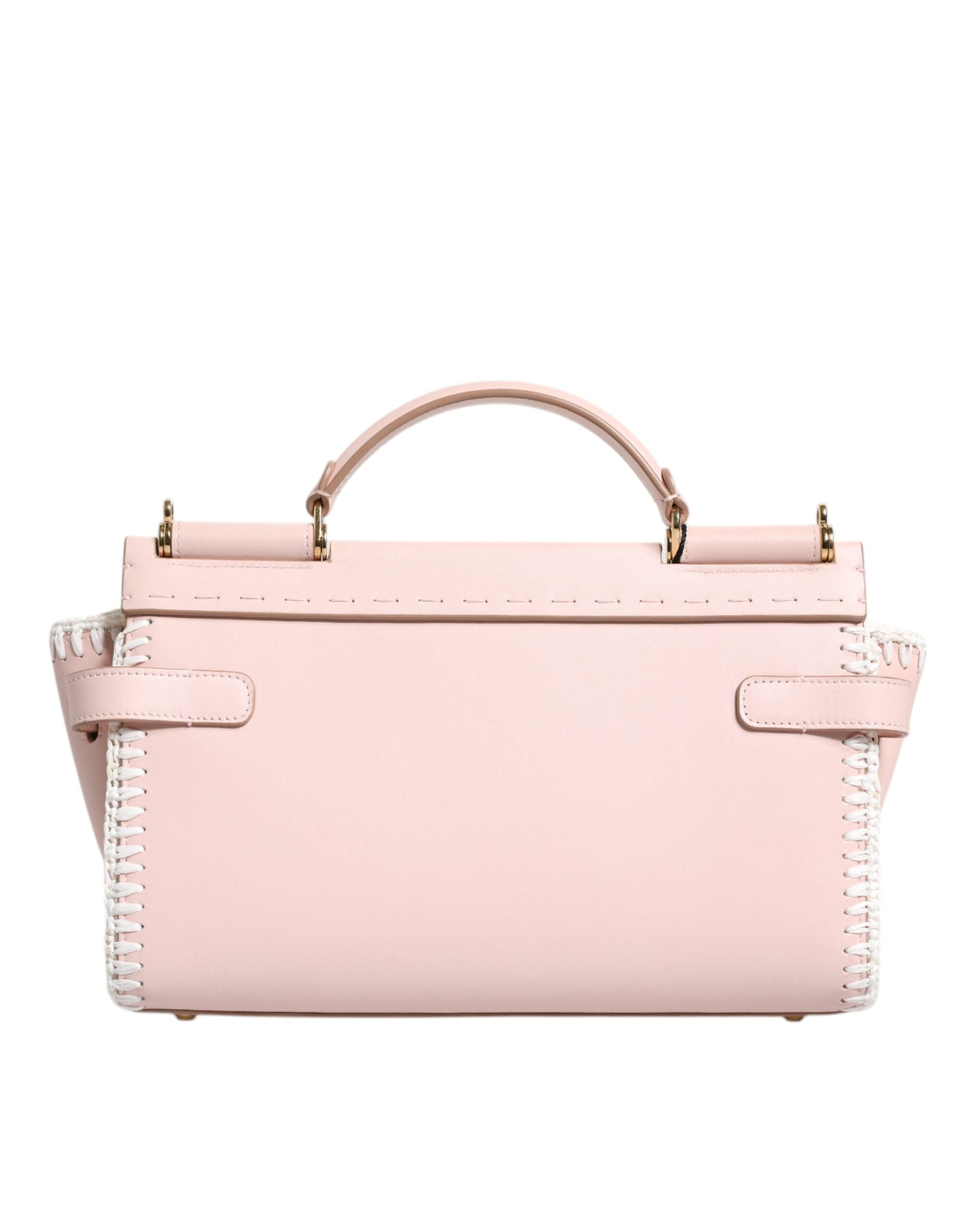 Dolce & Gabbana Light Pink Logo Plaque Soft Leather Strap Crossbody Bag – luxury by Dolce & Gabbana | PrivePolai