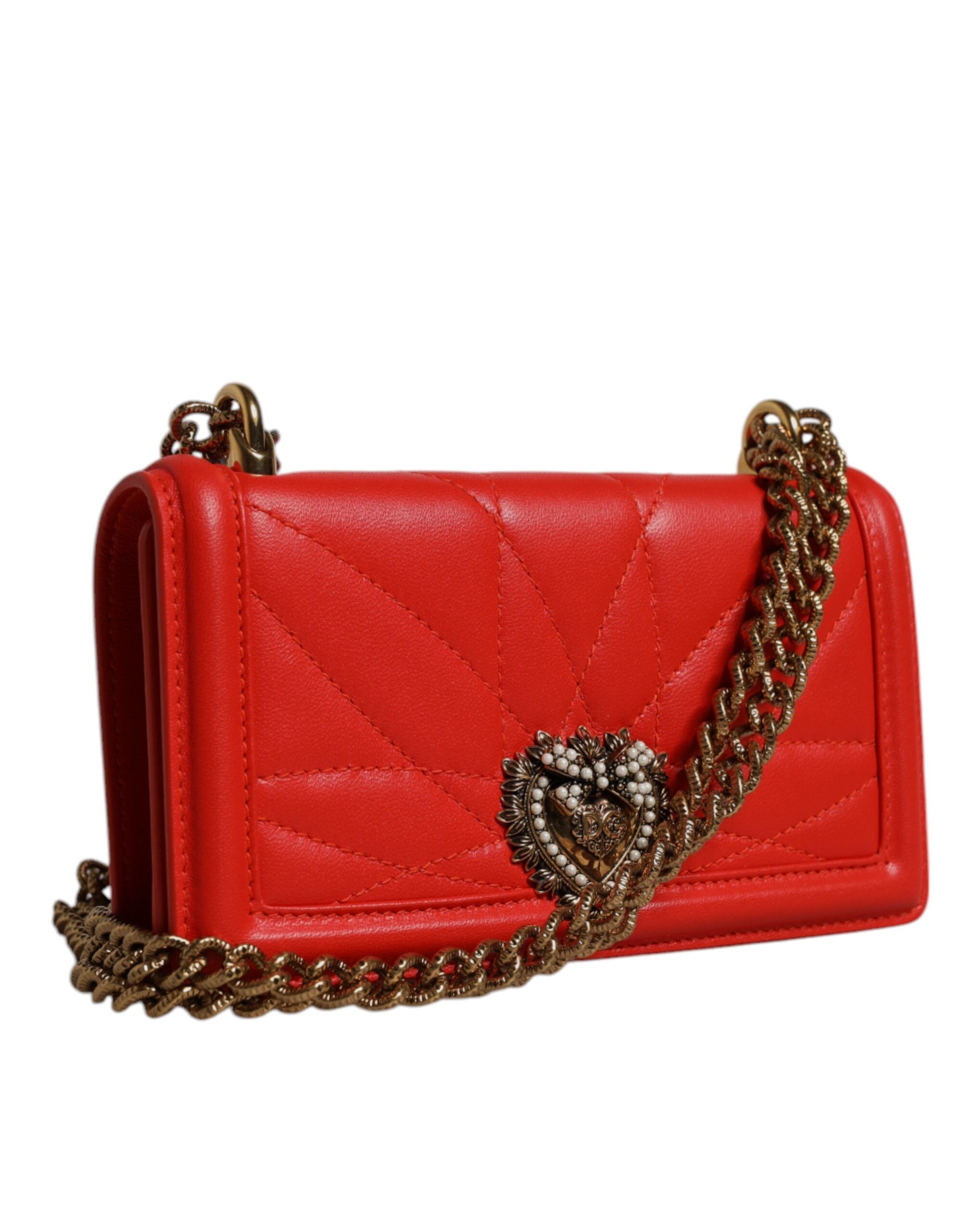 Dolce & Gabbana Red Quilted Devotion Crossbody Chain Phone Cover Bag – luxury by Dolce & Gabbana | PrivePolai
