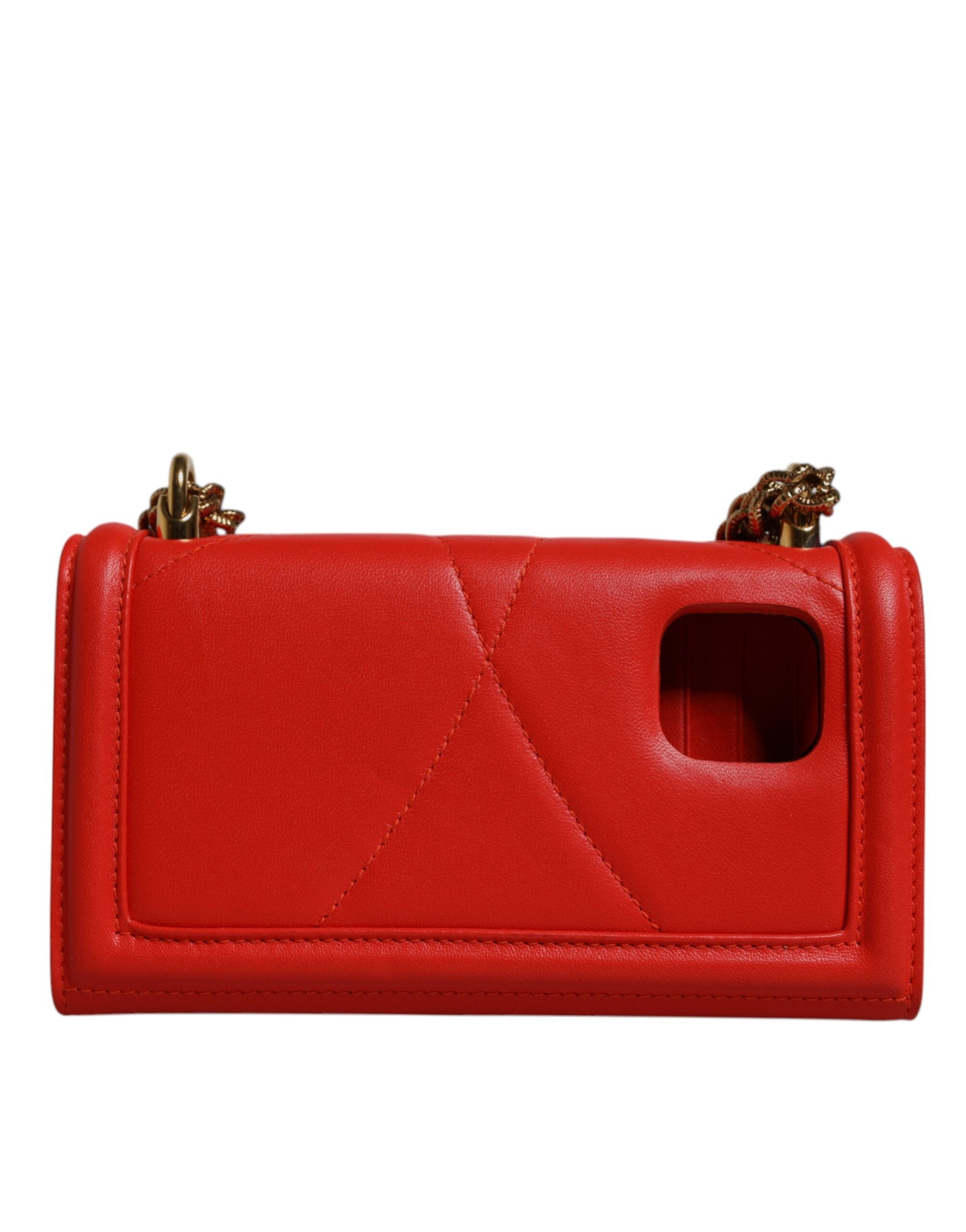 Dolce & Gabbana Red Quilted Devotion Crossbody Chain Phone Cover Bag – luxury by Dolce & Gabbana | PrivePolai