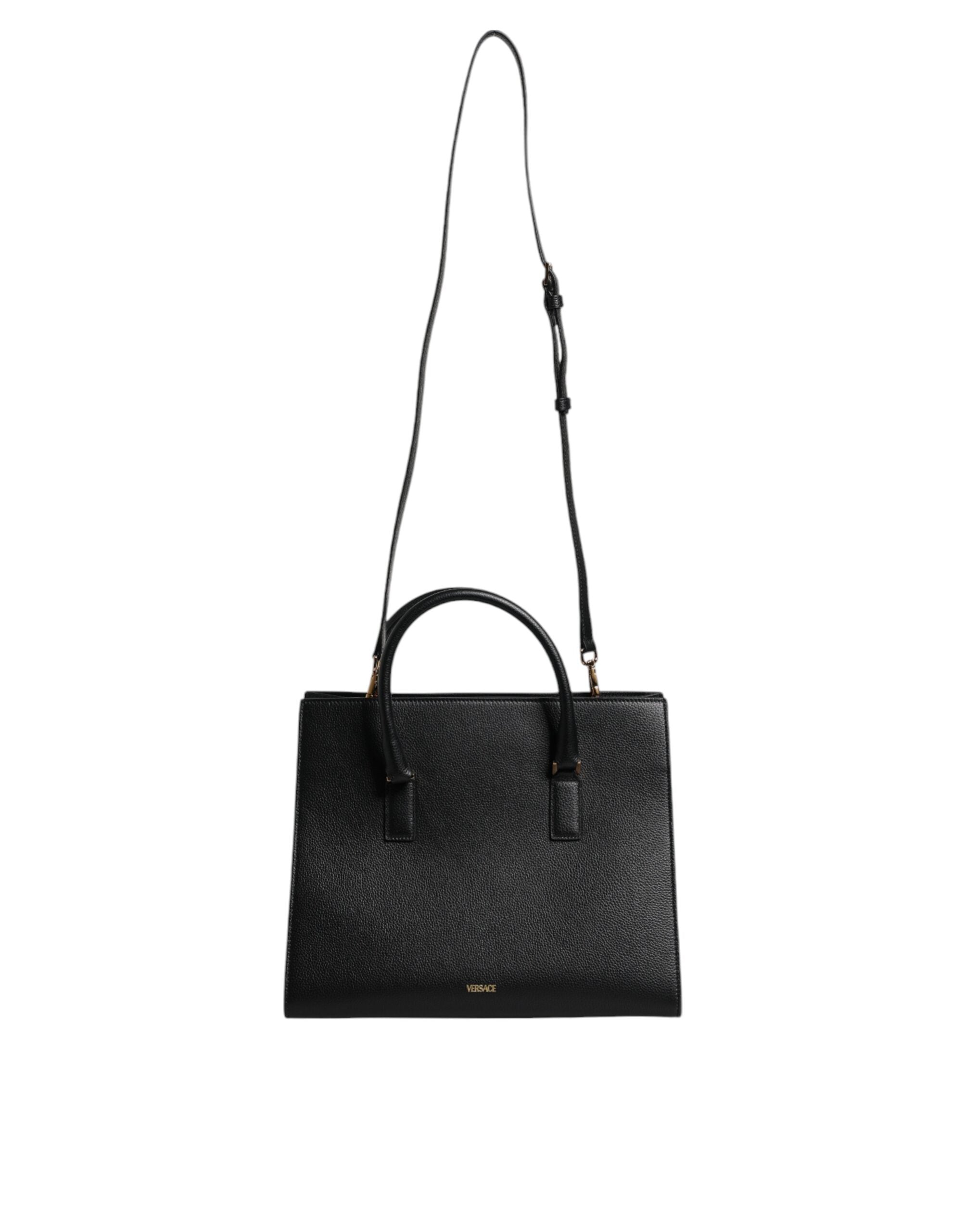 Versace Black Large Leather Top Handle Shoulder Crossbody Bag – luxury by Versace | PrivePolai