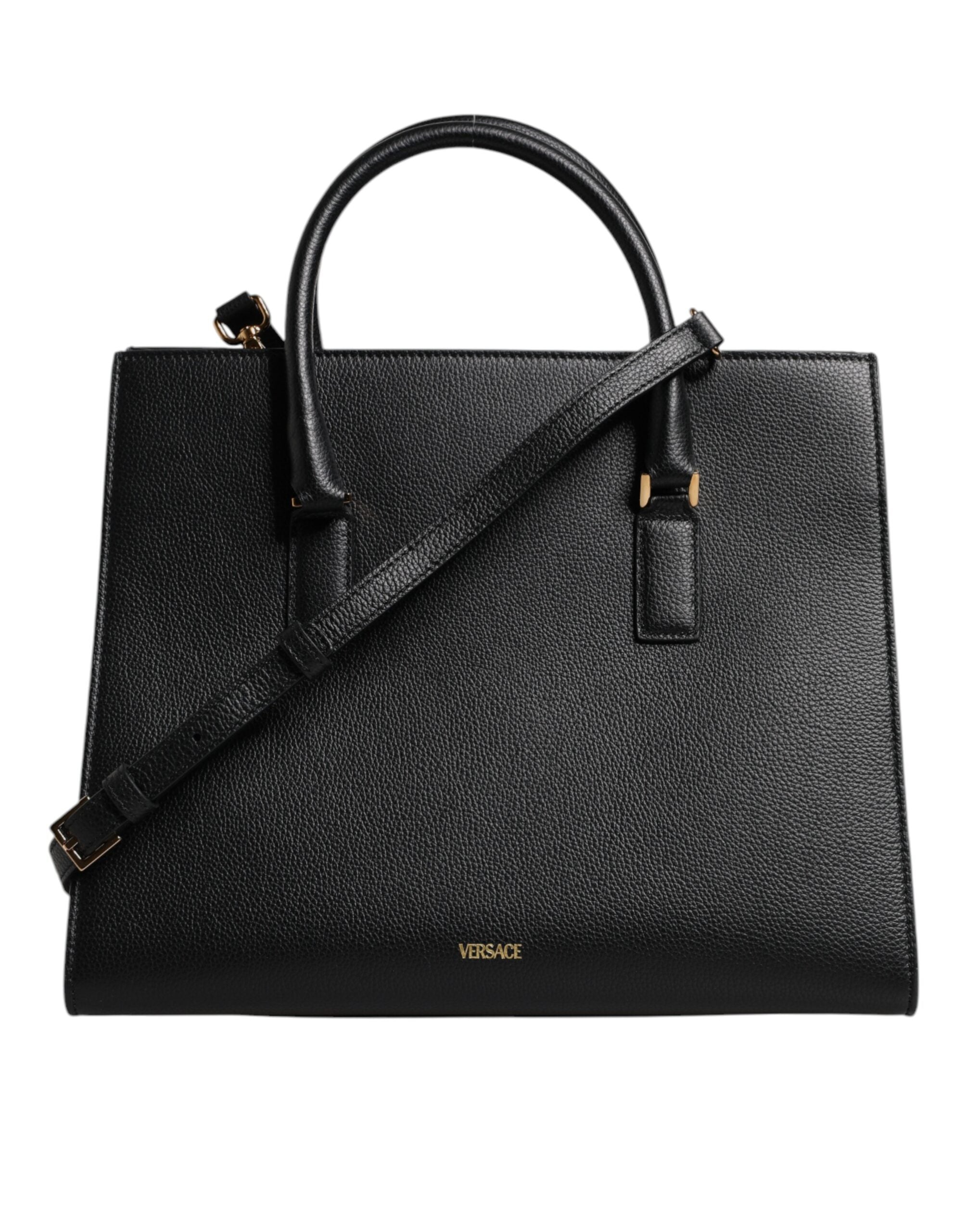 Versace Black Large Leather Top Handle Shoulder Crossbody Bag – luxury by Versace | PrivePolai