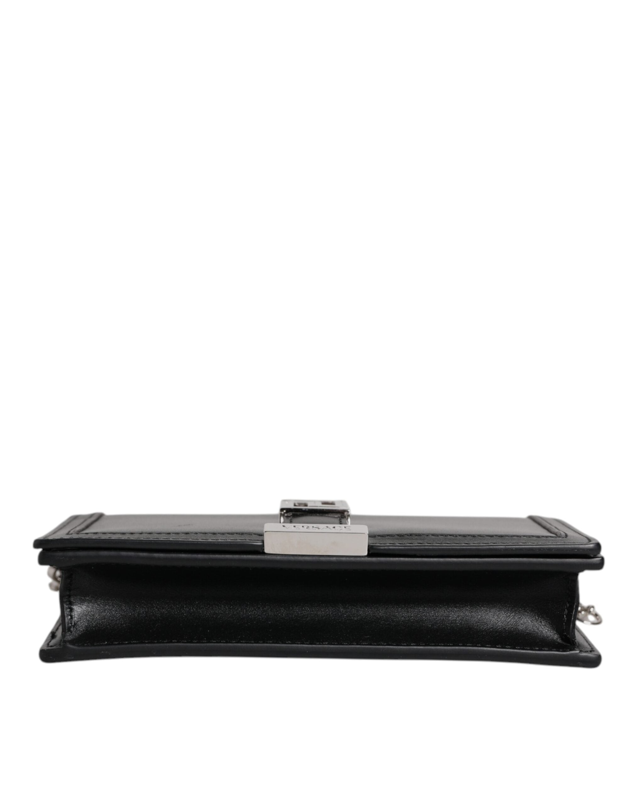 Versace Black Calfskin Leather Chain Strap Shoulder Crossbody Bag – luxury by Versace | PrivePolai