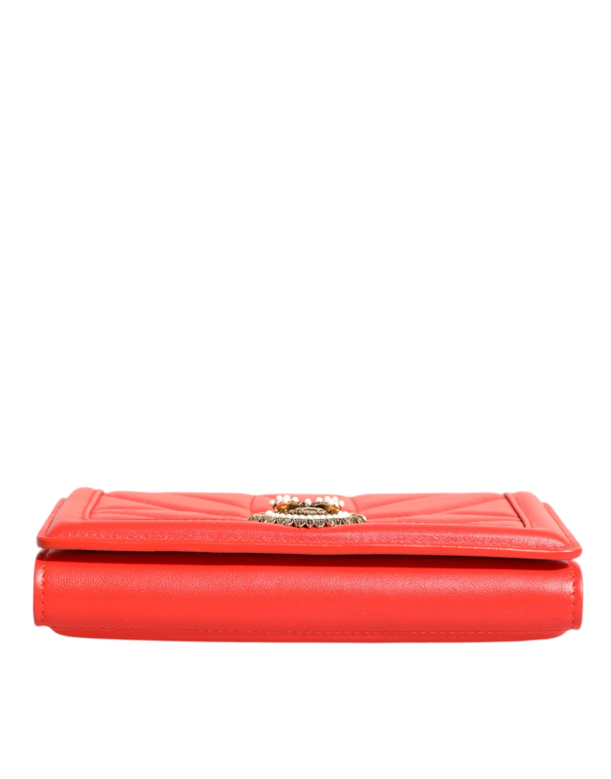 Dolce & Gabbana Red Leather Quilted Devotion Crossbody Phone Cover Bag – luxury by Dolce & Gabbana | PrivePolai