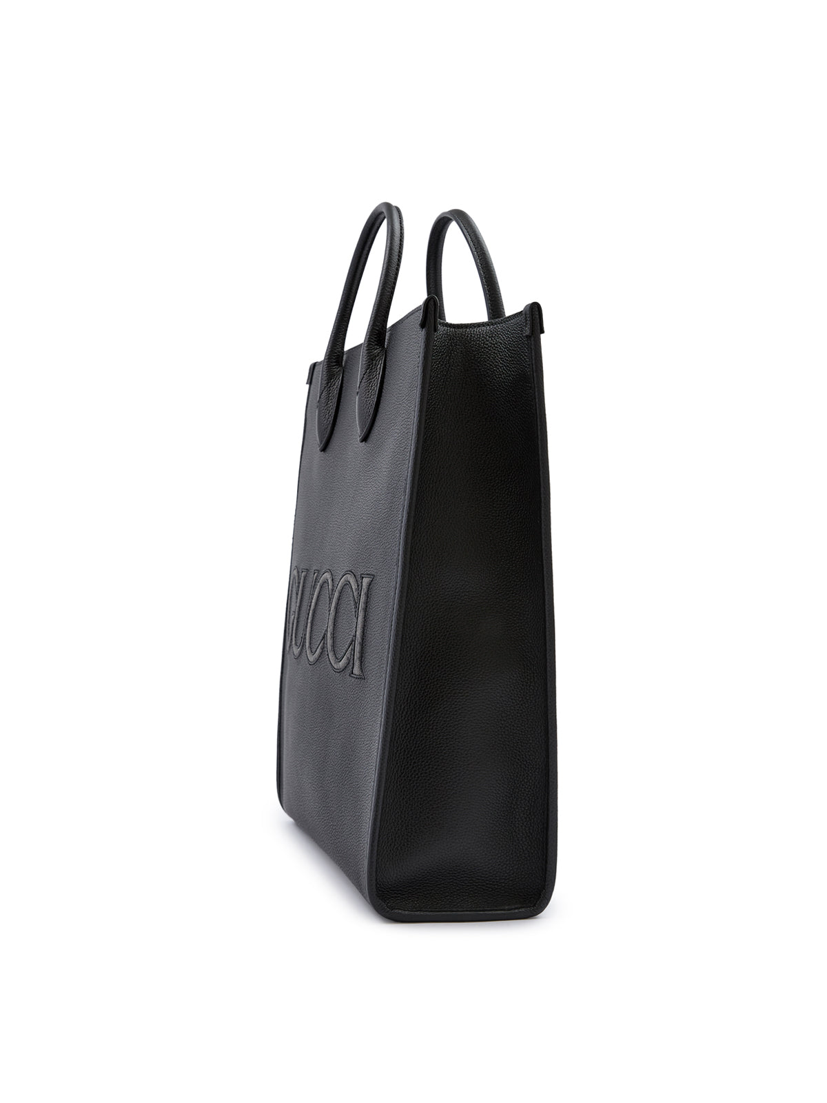 Gucci Gucci Black Leather Logo Medium Tote Bag - Luxury | PrivéPolai