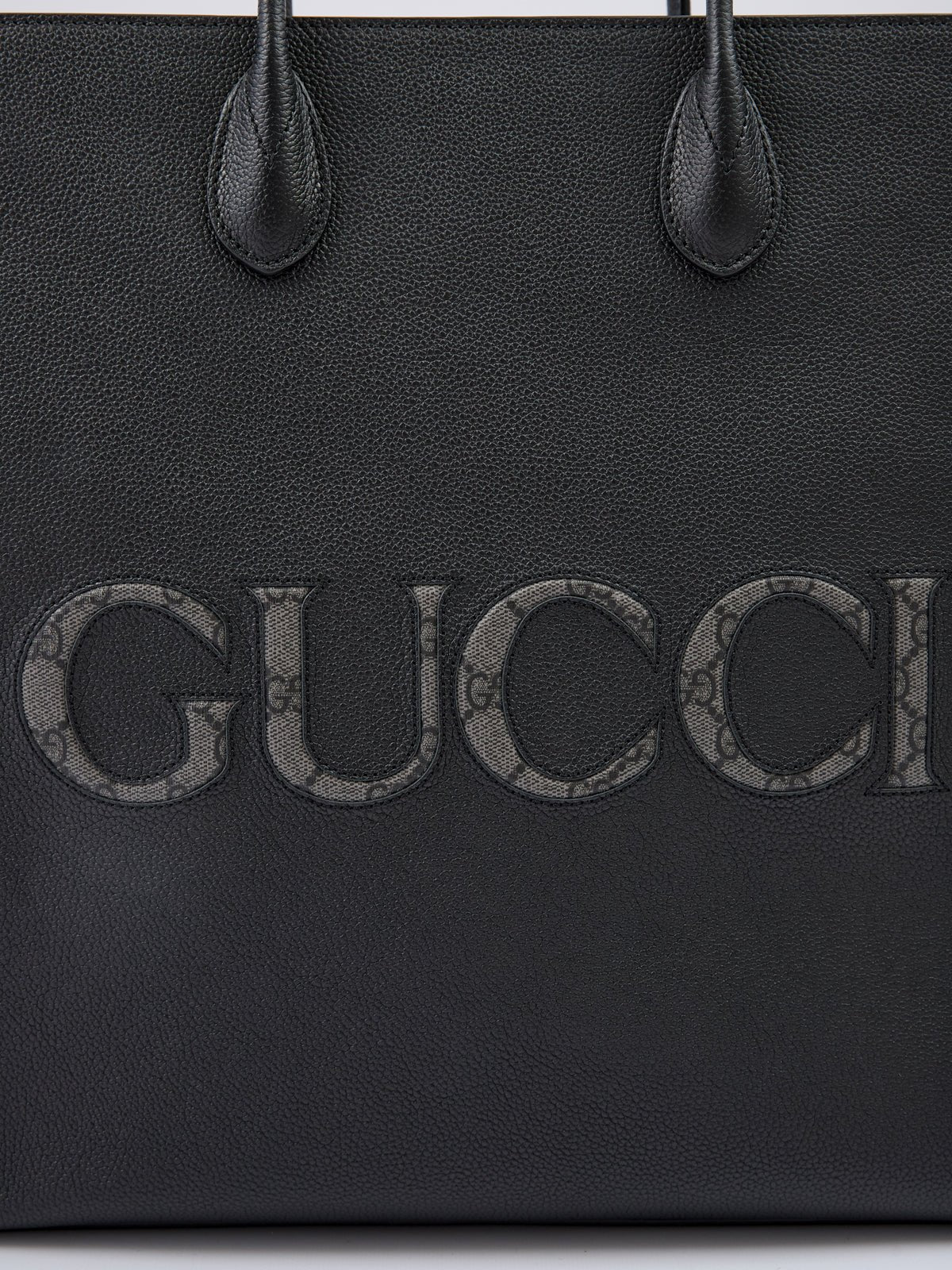 Gucci Gucci Black Leather Logo Medium Tote Bag - Luxury | PrivéPolai