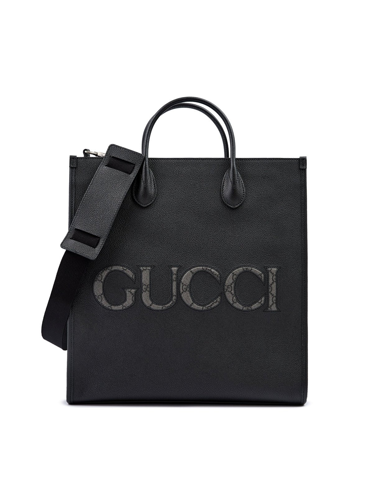 Gucci Gucci Black Leather Logo Medium Tote Bag - Luxury | PrivéPolai