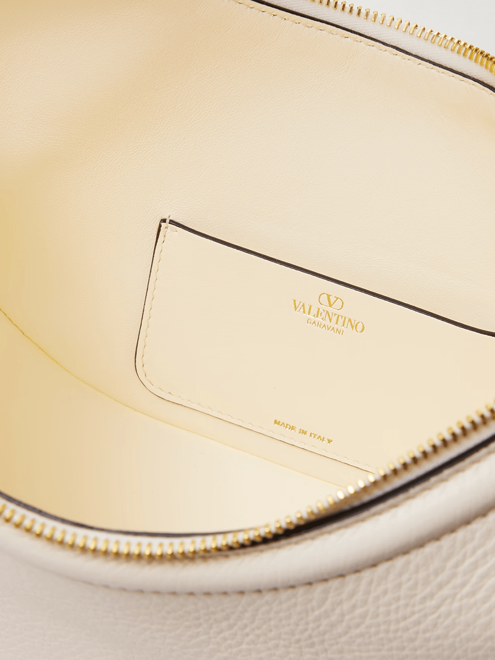 Valentino Garavani Valentino Garavani Ivory Leather Small Hobo Vlogo Shoulder Bag - Luxury | PrivéPolai