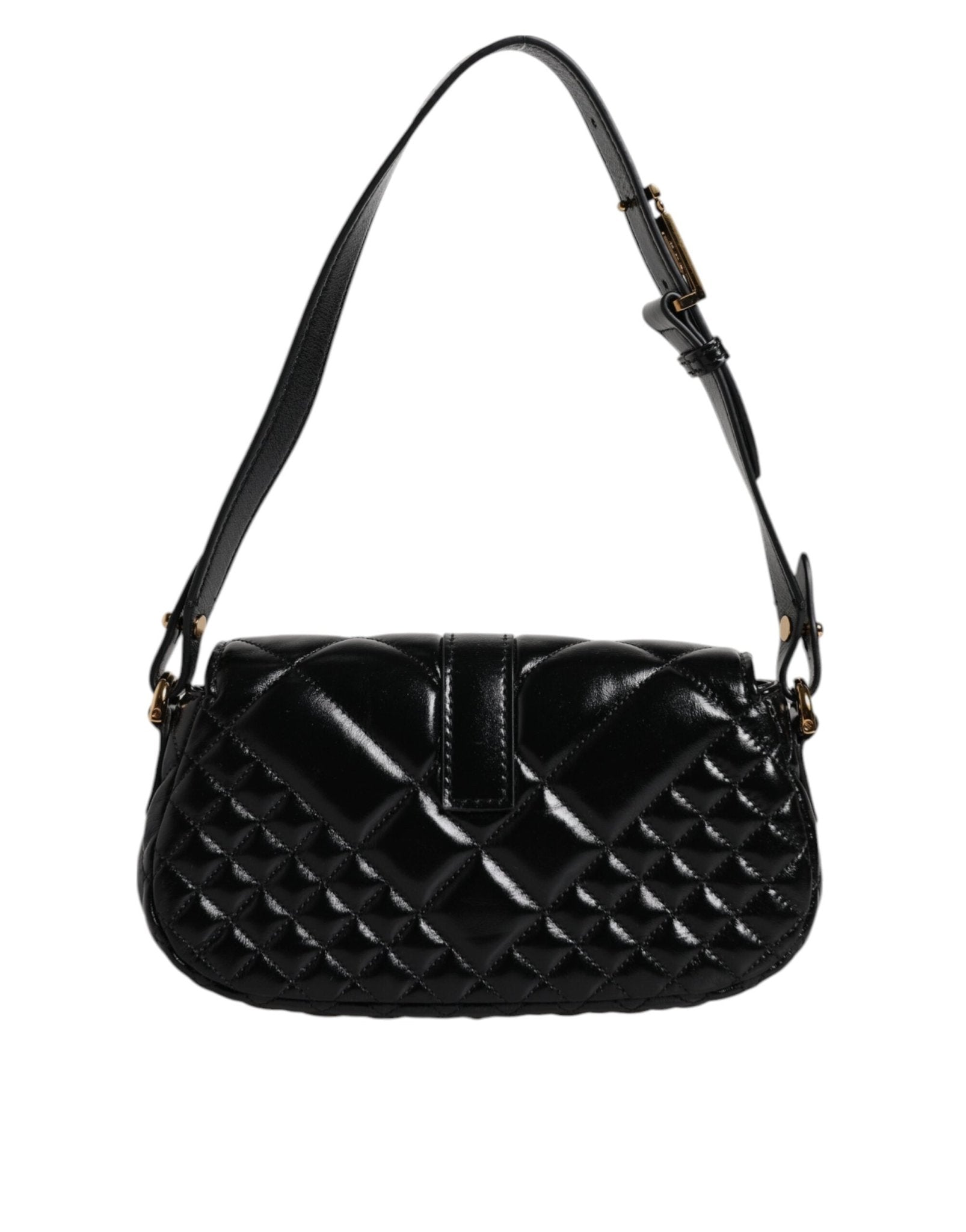 Versace Versace Black Calf Leather Quilted Shoulder Strap Bag - Luxury | PrivéPolai