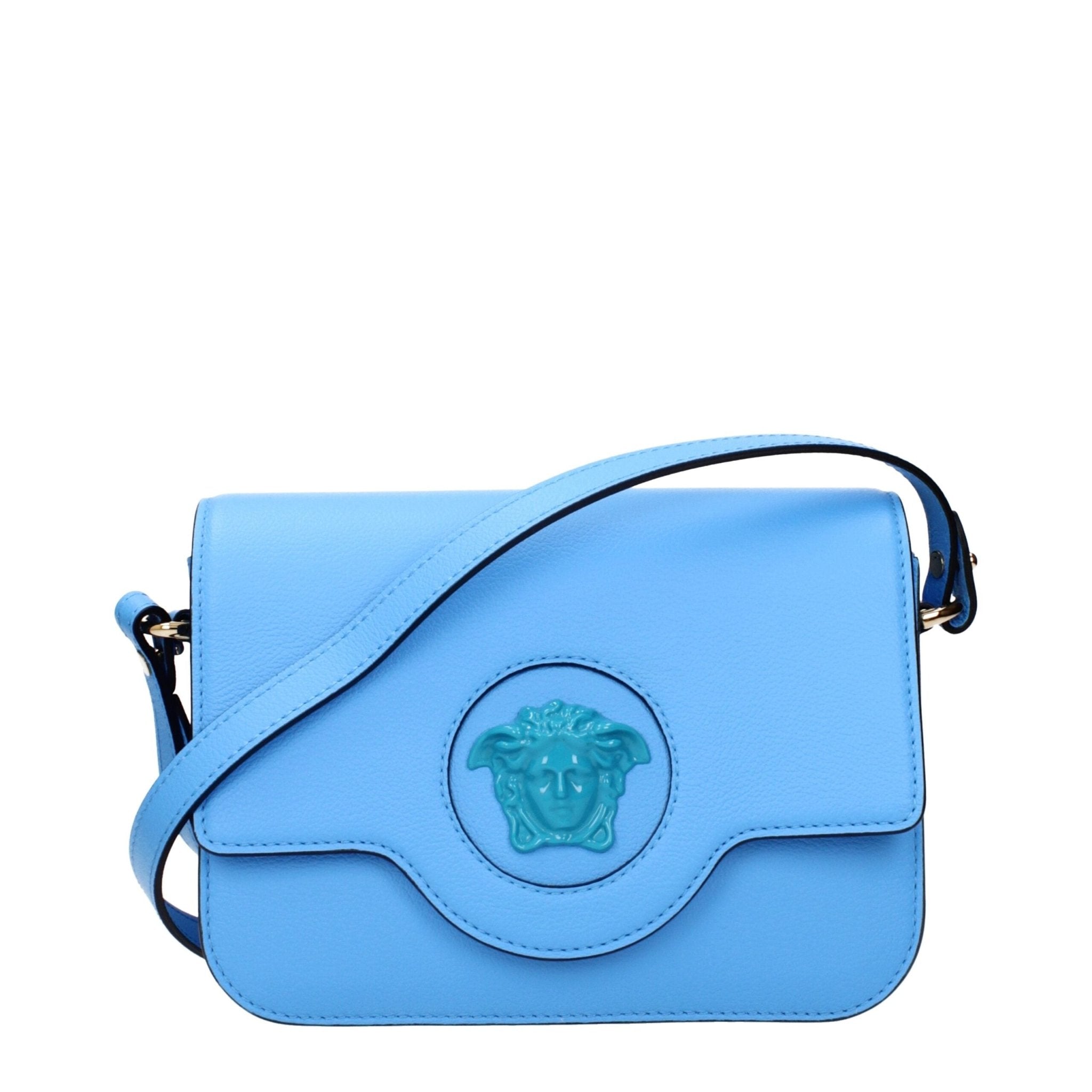 Versace Versace Light Blue Leather Crossbody Bags - Luxury | PrivéPolai
