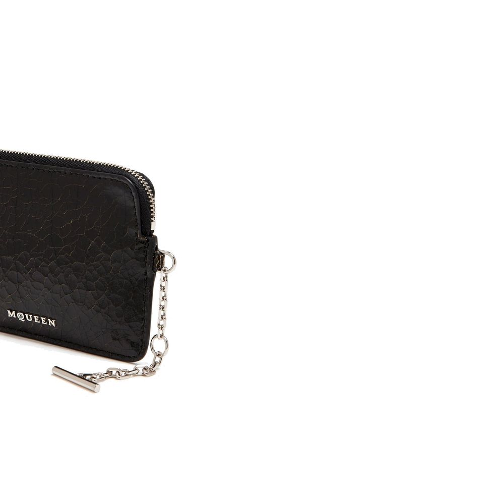 Alexander McQueen Black Crackle Leather Clutch – product photo 4 | Privé Polaï