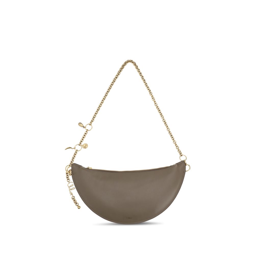 Chloé Icons – Grey Leather Chain Shoulder Bag – product photo 1 | Privé Polaï