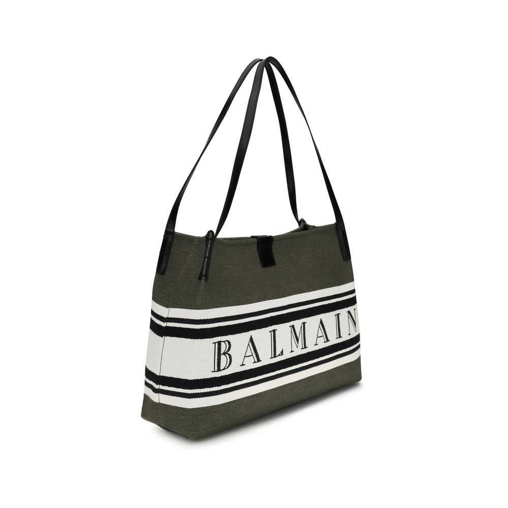 Balmain Release srednja crna pamučna tote torba