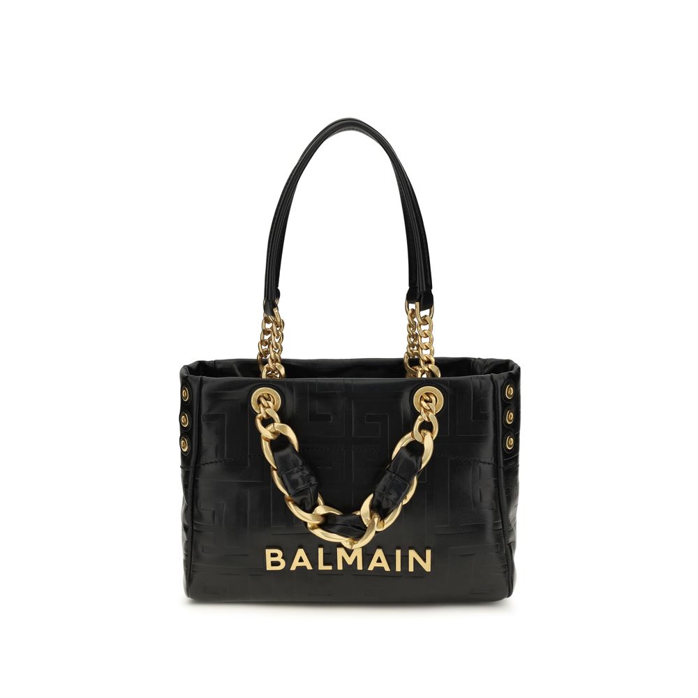 Balmain Cabas 1945 mala crna kožna torba