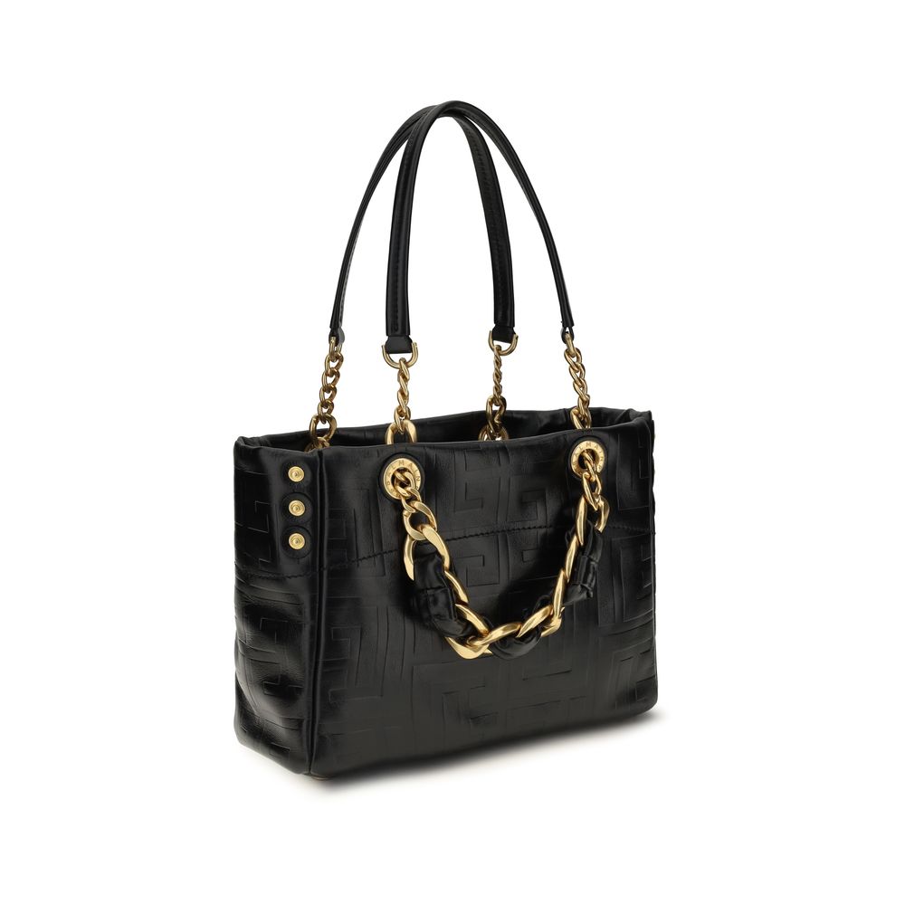 Balmain Cabas 1945 mala crna kožna torba