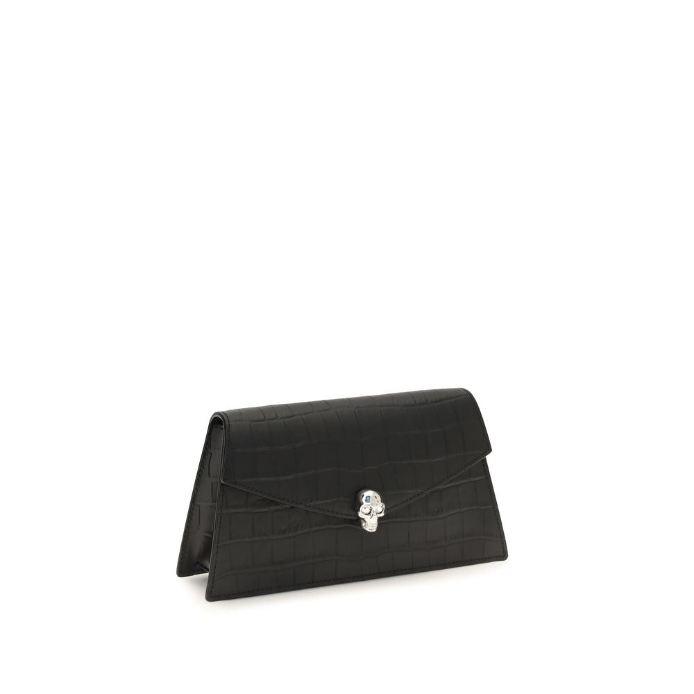 Alexander McQueen Mini Skull – Black Croc-Embossed Leather Clutch – product photo 2 | Privé Polaï