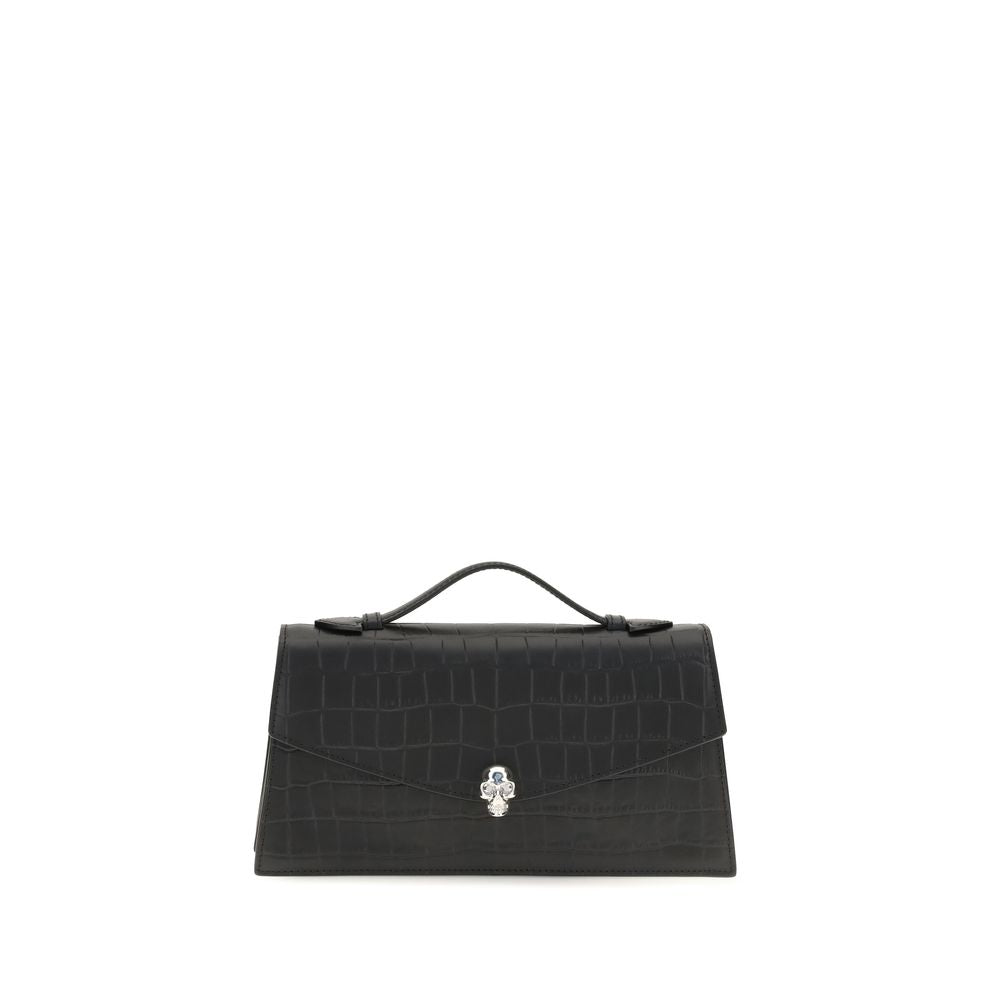 Alexander McQueen Skull – Black Croc-Embossed Leather Chain Bag – product photo 1 | Privé Polaï