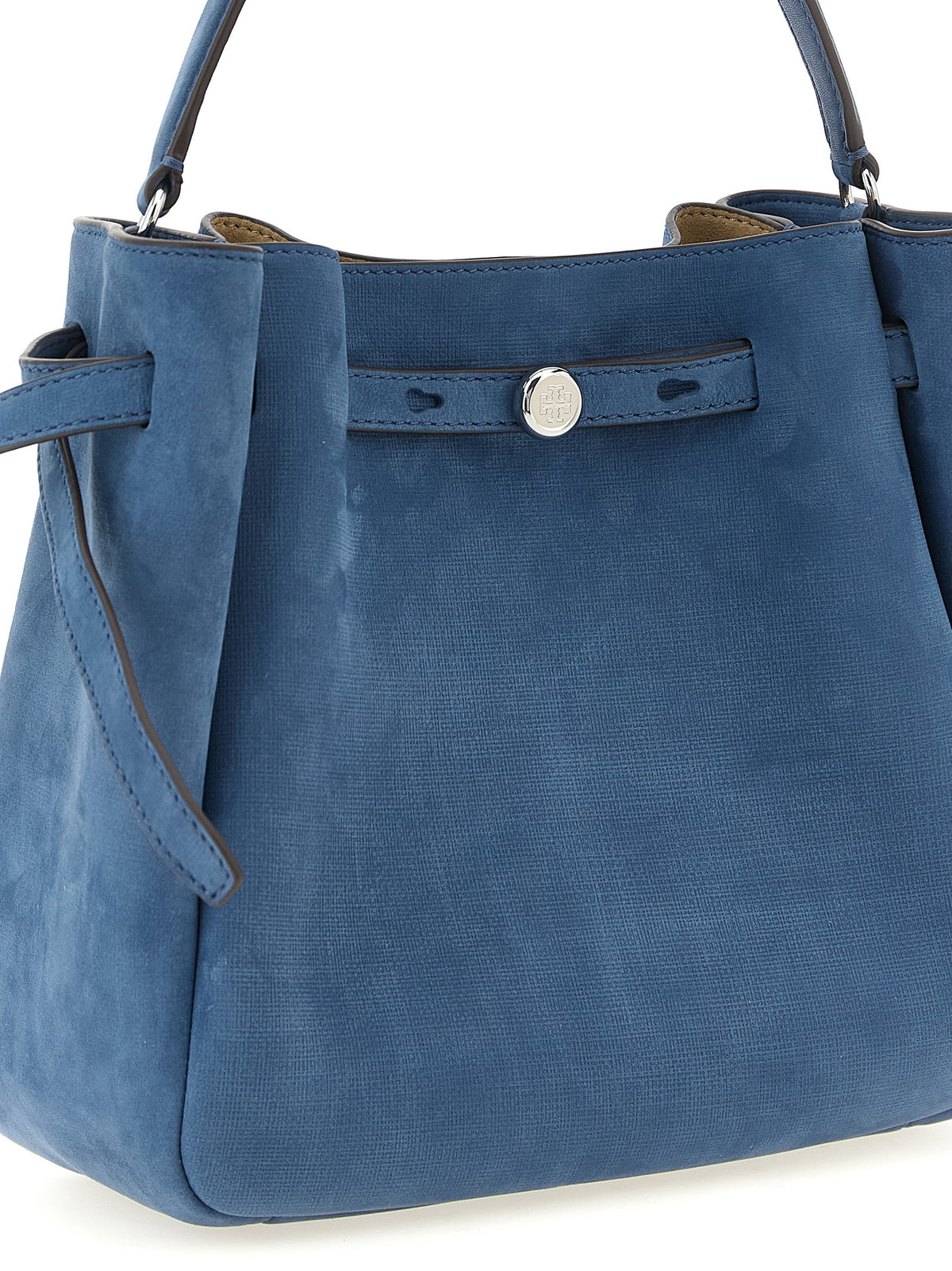 Tory Burch Romy Bucket – Blue Nubuck Leather Bag – product photograph 3 | Privé Polaï