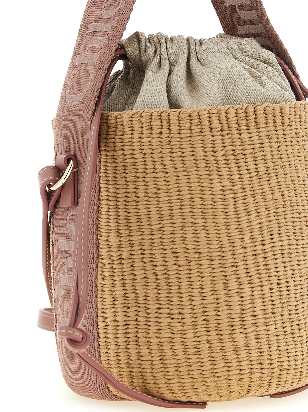 Chloé Woody Small – Beige Woven Bucket Bag – product photo 3 | Privé Polaï